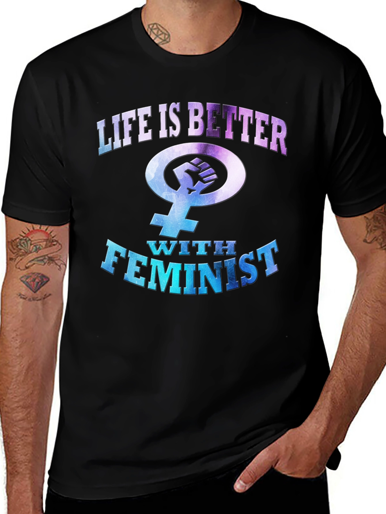 Feminist Graphic Tee - Life Is Better With Feminist