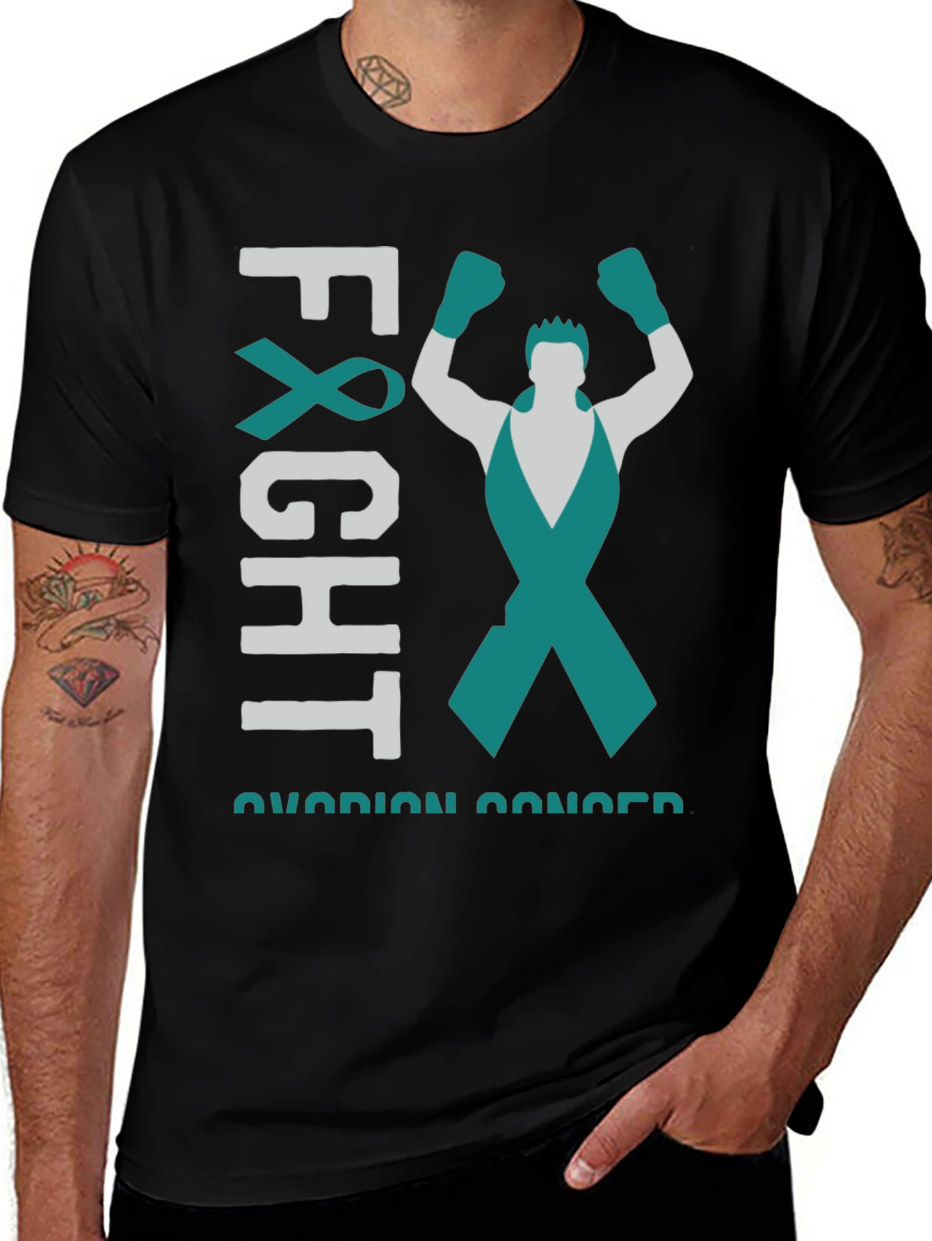 Variant 29 of Ovarian Cancer Awareness Fight T-Shirt