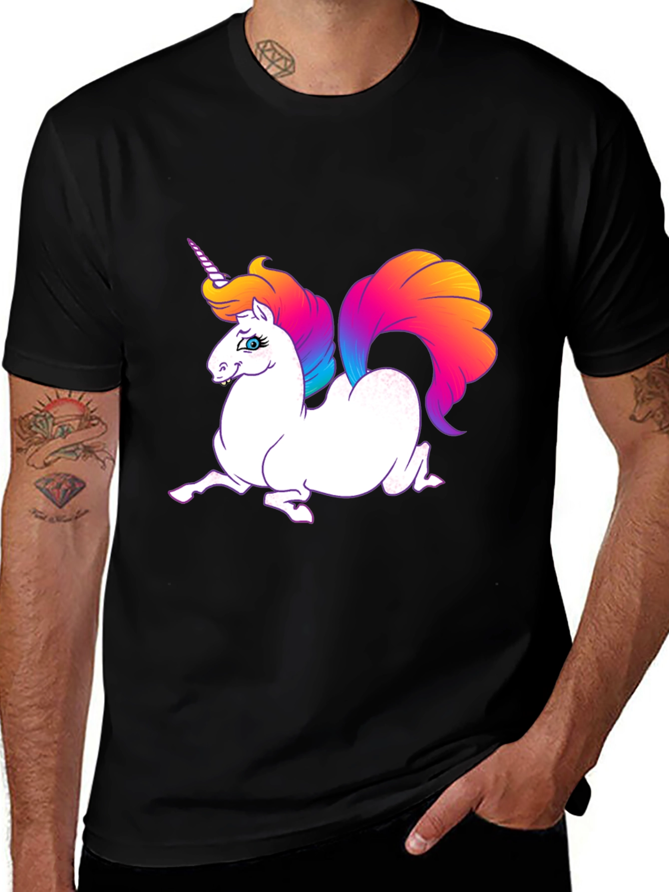 Variant 24 of Unicorn Graphic Black T-Shirt