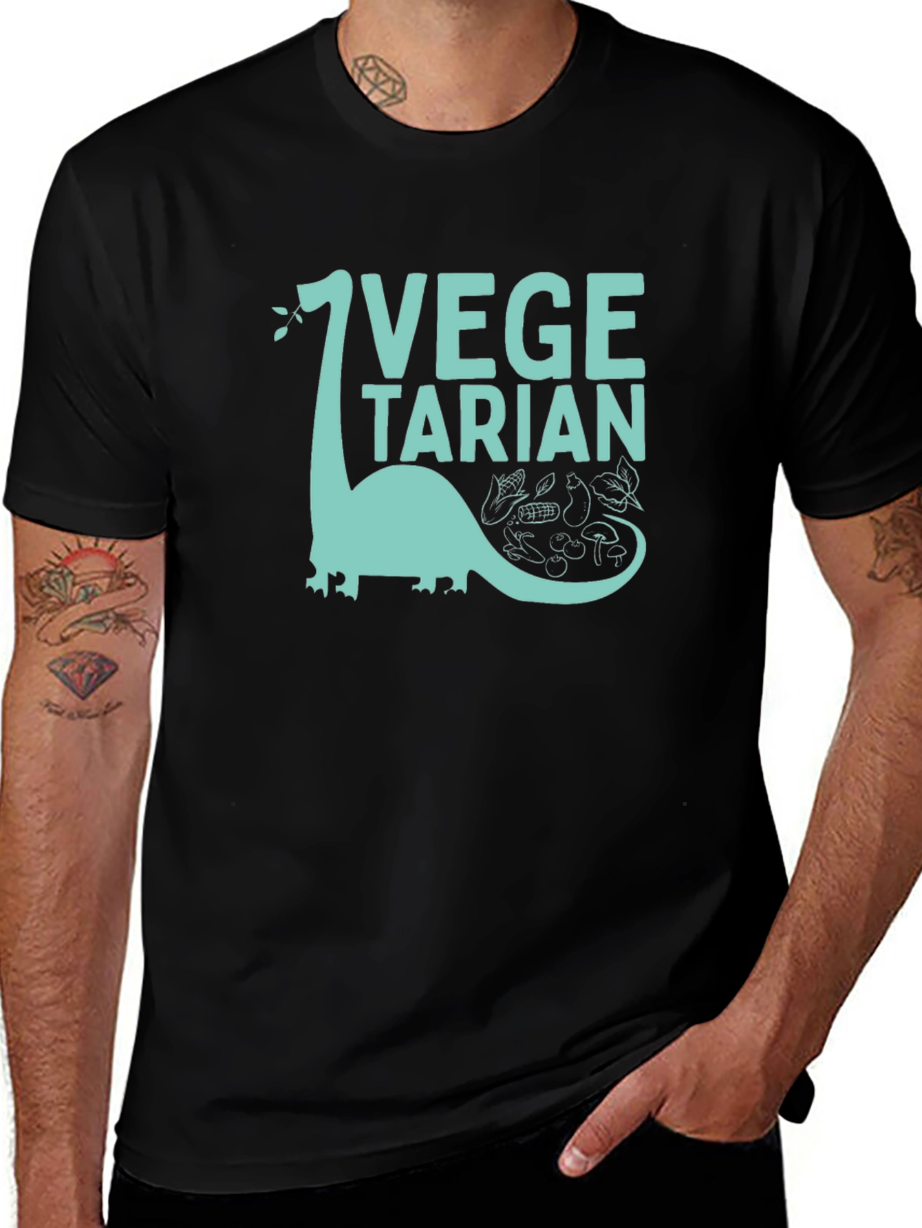 Variant 4 of Vegetarian Dinosaur Graphic Tee