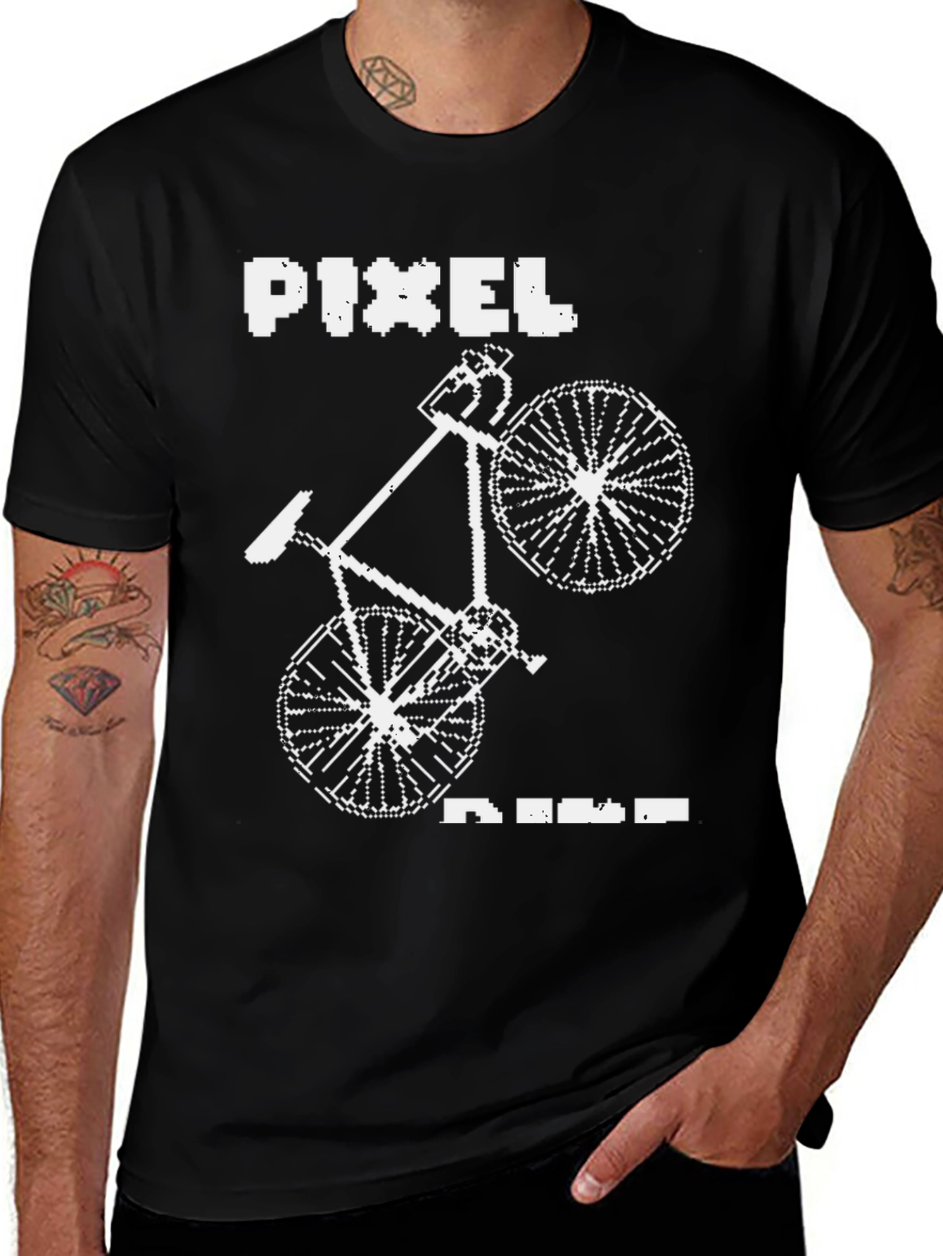 Variant 6 of Pixel Bike Graphic Tee - Retro Cycling Shirt
