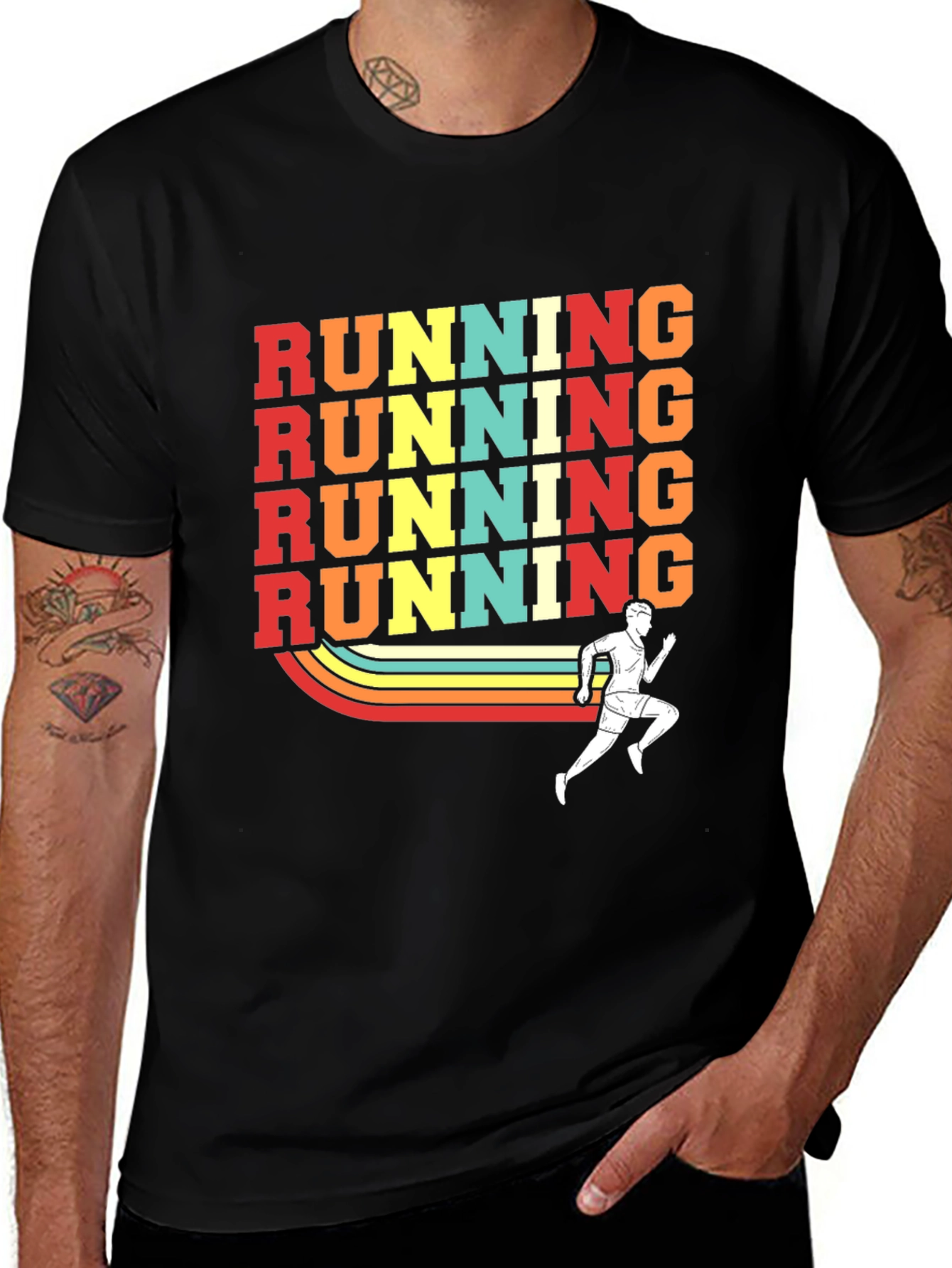 Variant 24 of Retro Running T-Shirt - Black