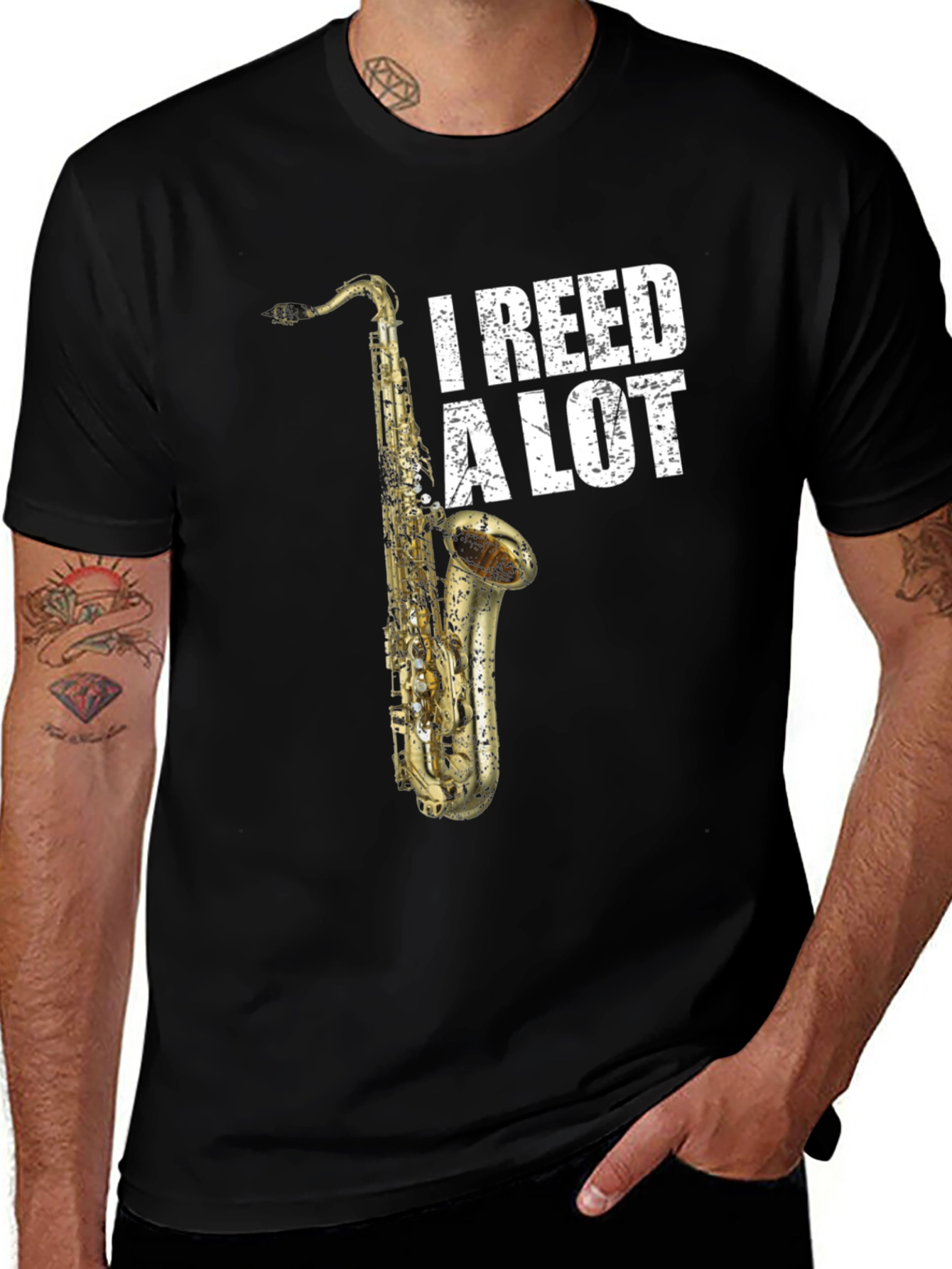 Variant 30 of I Reed A Lot Saxophone Musician T-Shirt