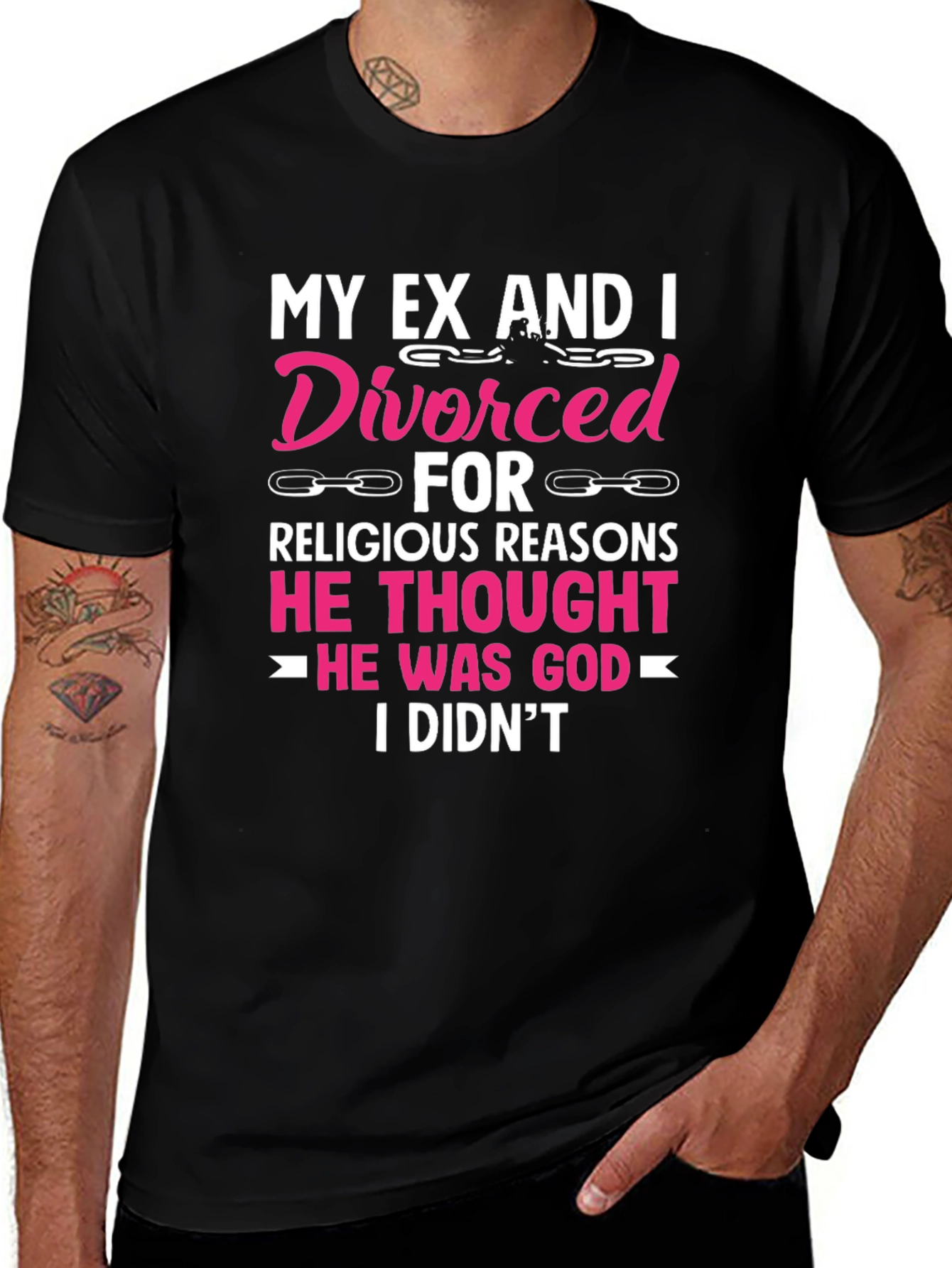 Variant 16 of Funny Divorce T-Shirt - My Ex Thought He Was God