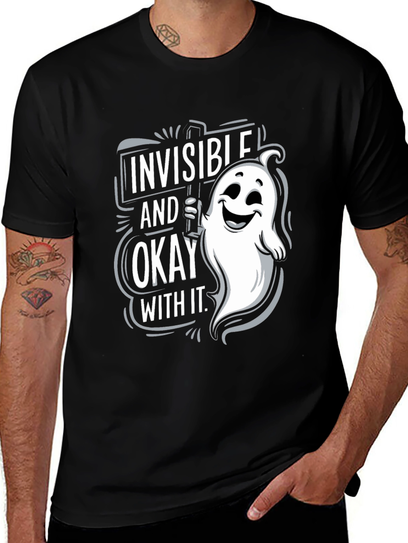Invisible & Okay Ghost Graphic T-Shirt