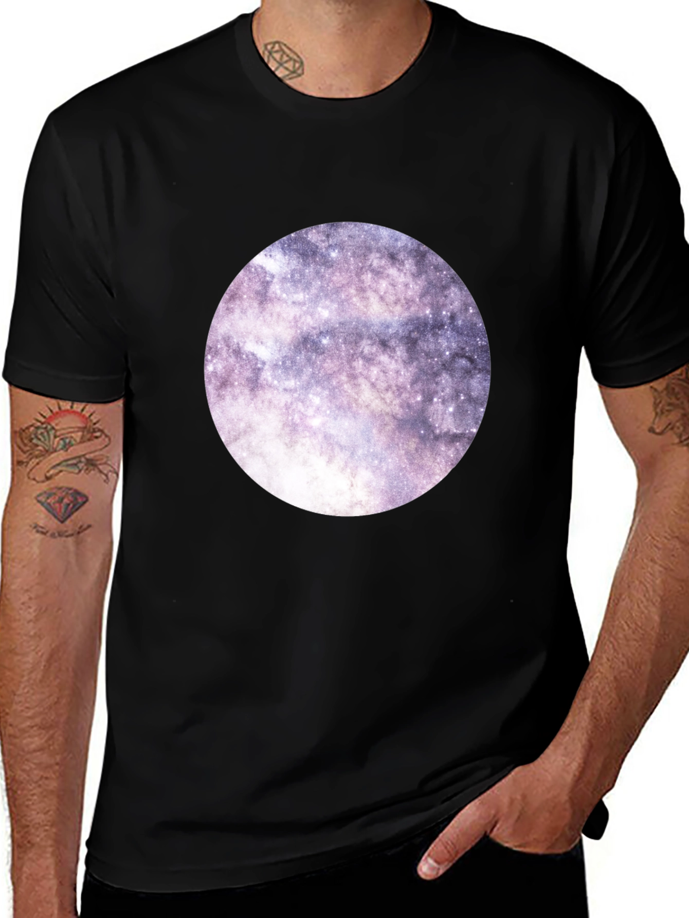 Variant 27 of Galaxy Print Crew Neck T-Shirt