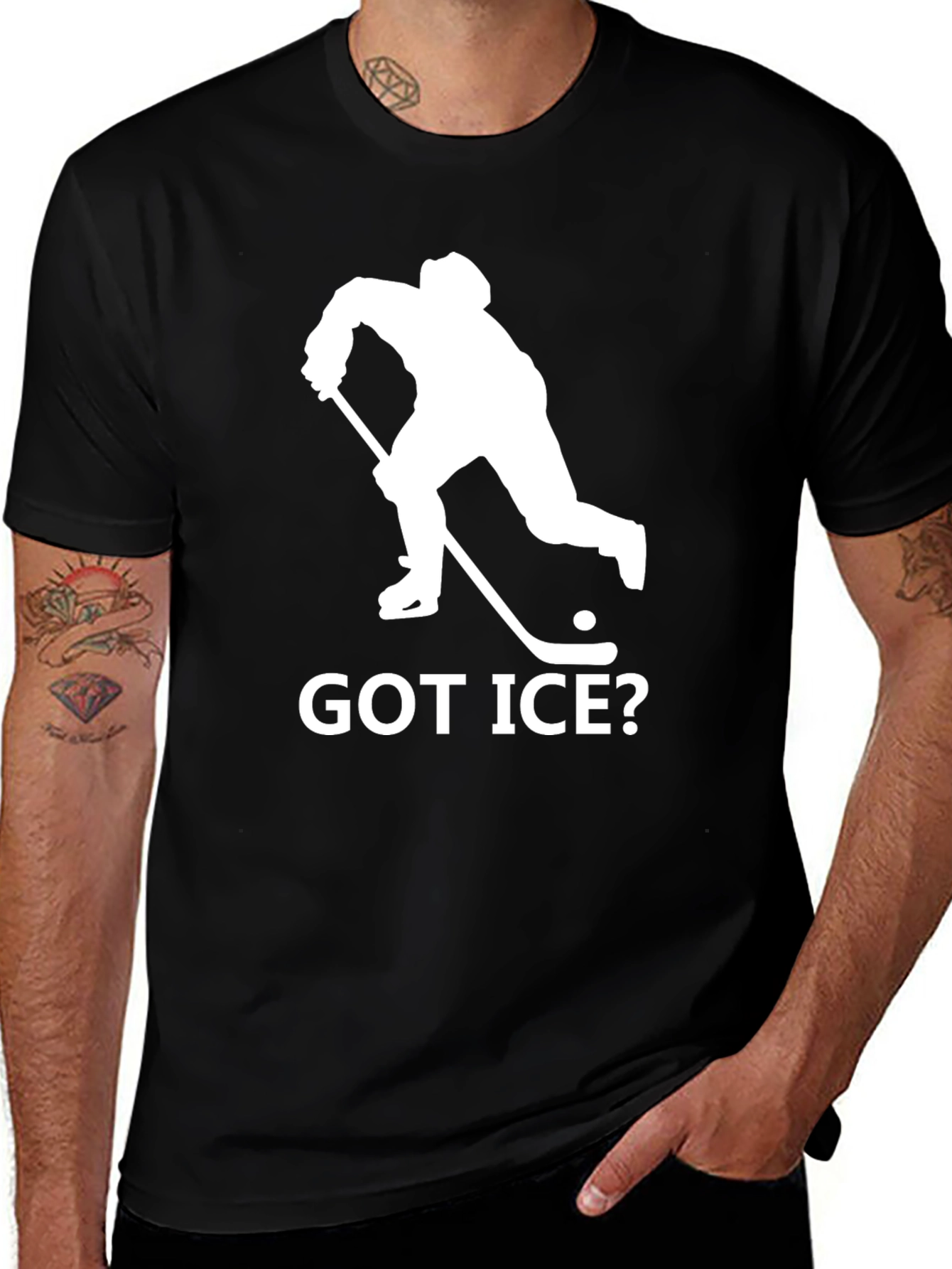 Variant 13 of Got Ice? Black Hockey T-Shirt
