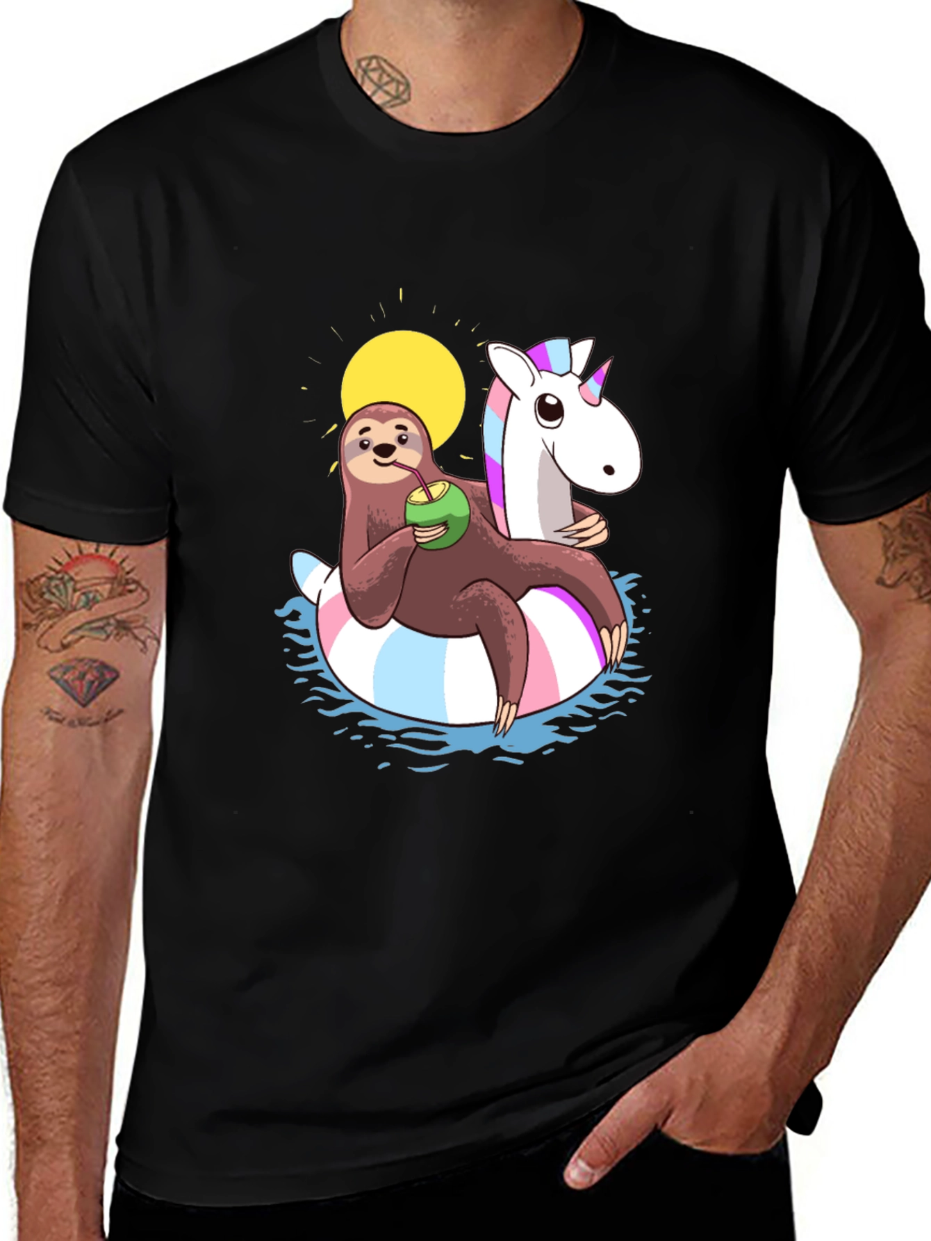 Variant 19 of Sloth Riding Unicorn T-Shirt - Fun & Relaxed