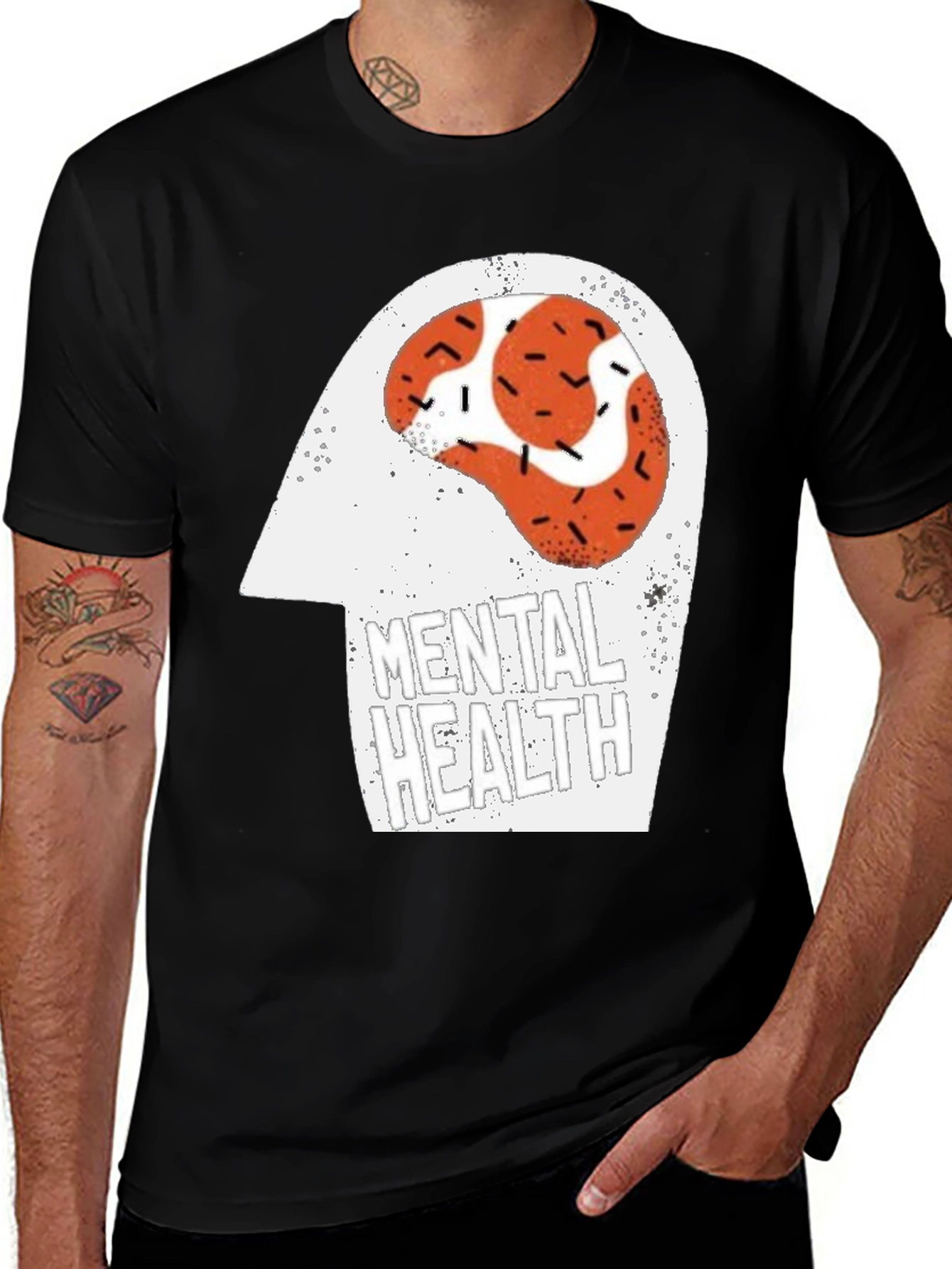 Mental Health T-Shirt - Brain Design