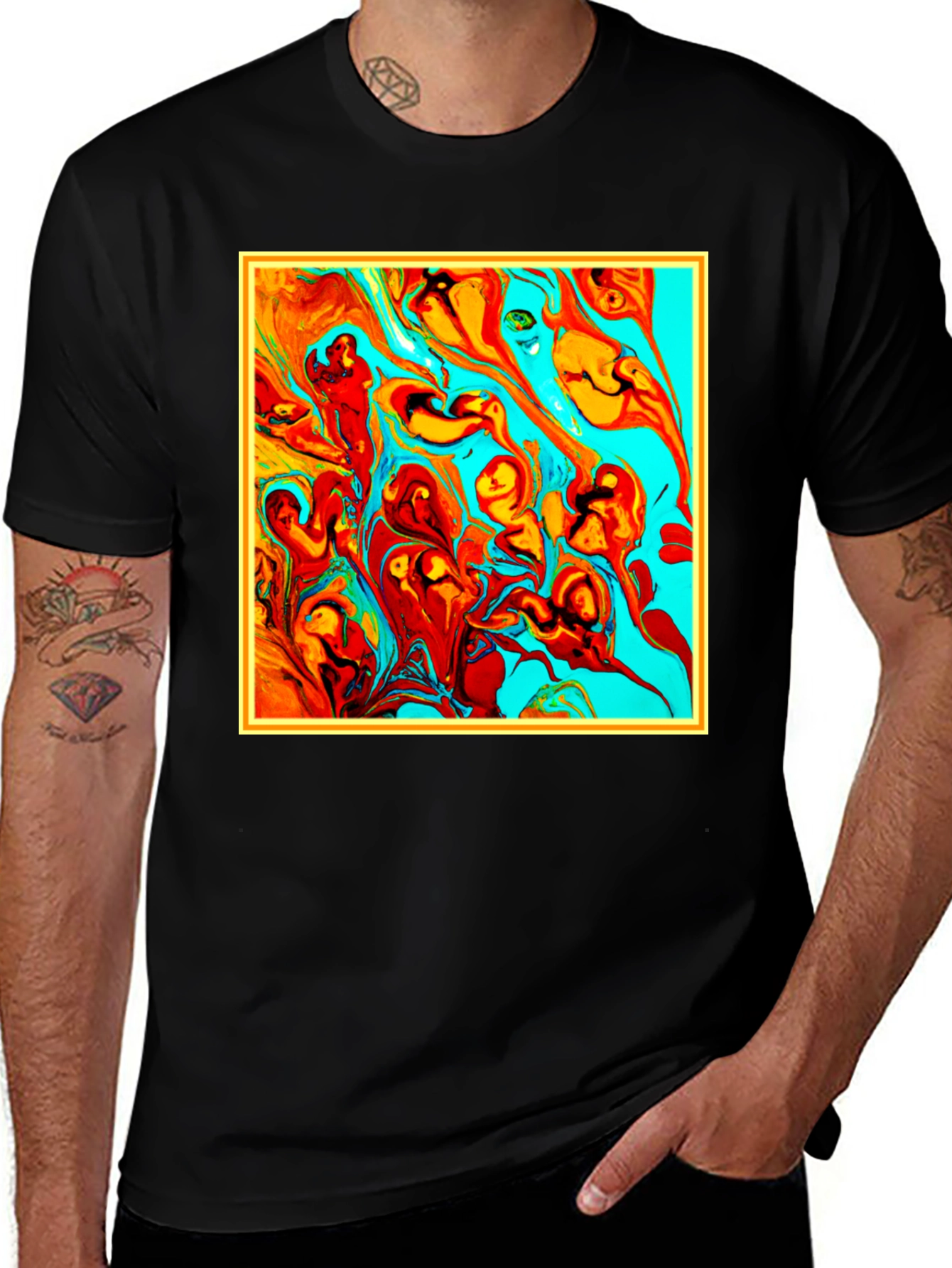 Variant 15 of Abstract Art Graphic Tee - Unique Men's T-Shirt