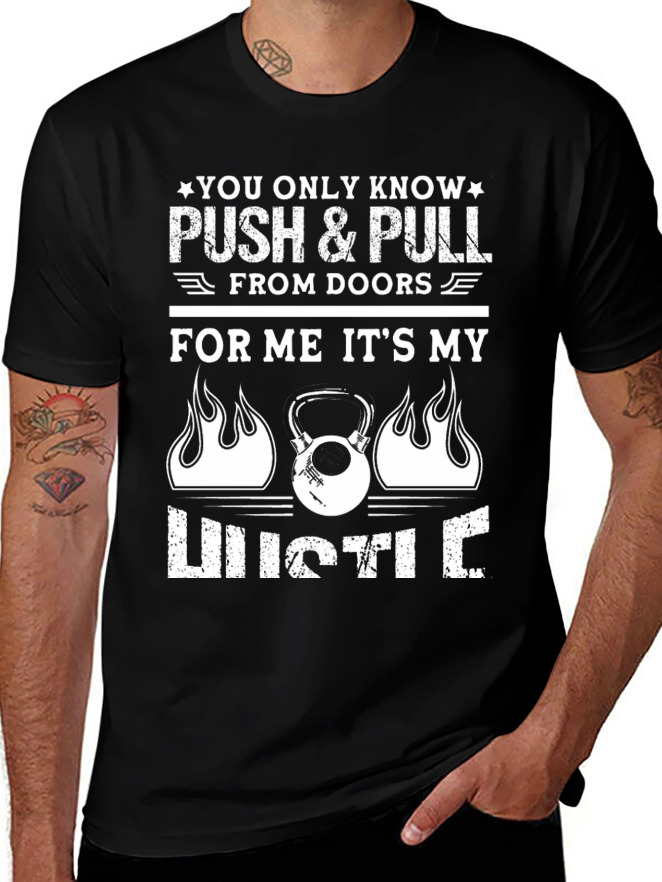 Variant 7 of Push & Pull Hustle Kettlebell T-Shirt