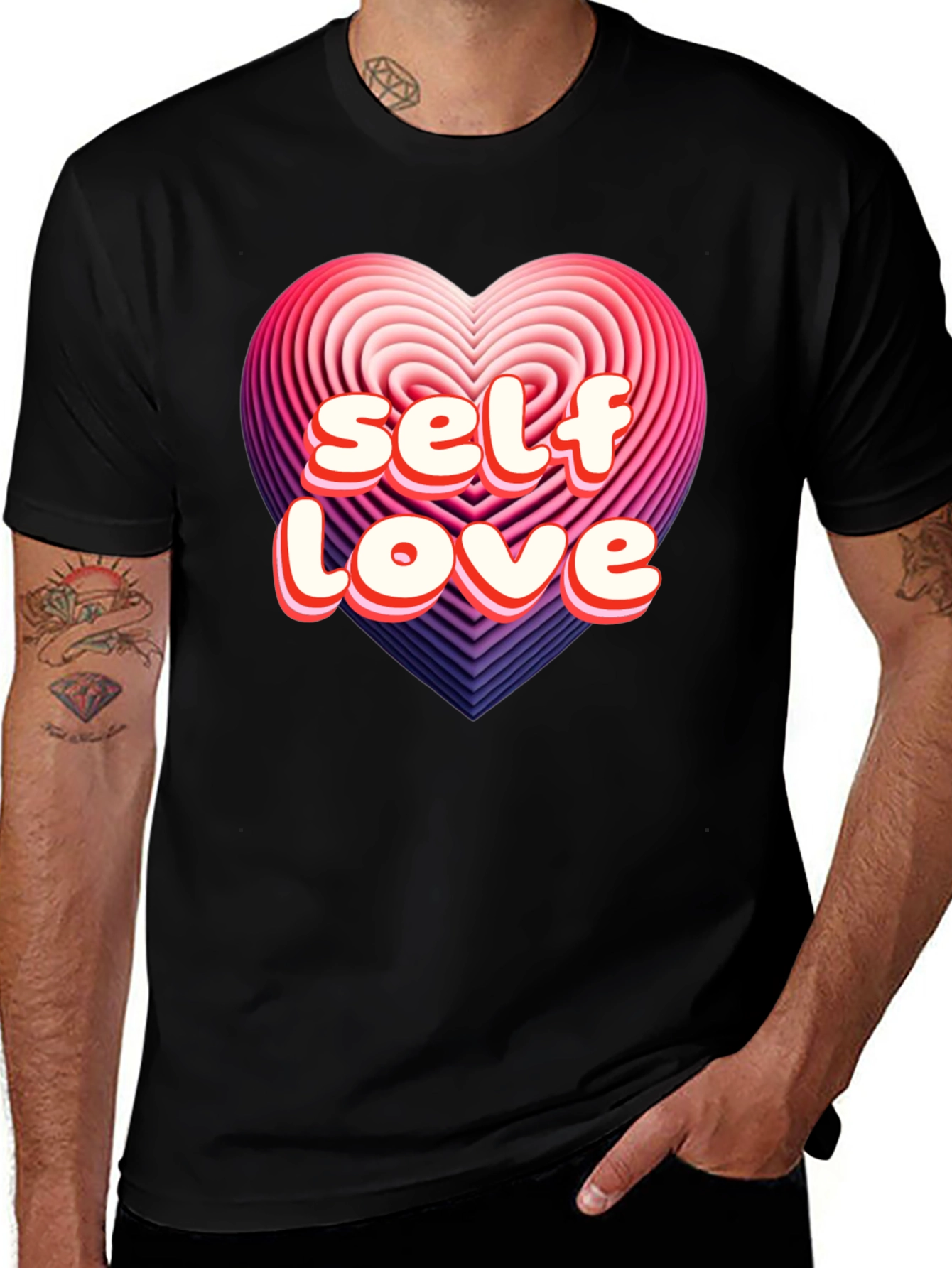 Variant 4 of Self Love Heart Graphic Tee - Stylish Comfort
