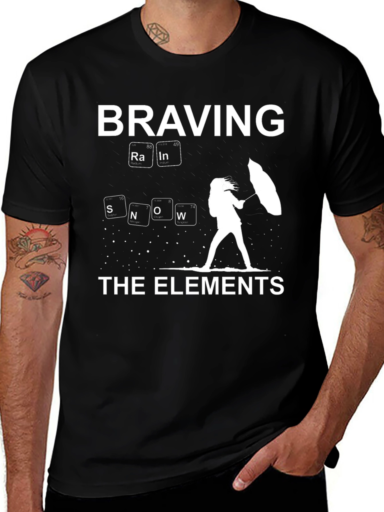 Braving Rain Snow Elements Graphic T-Shirt