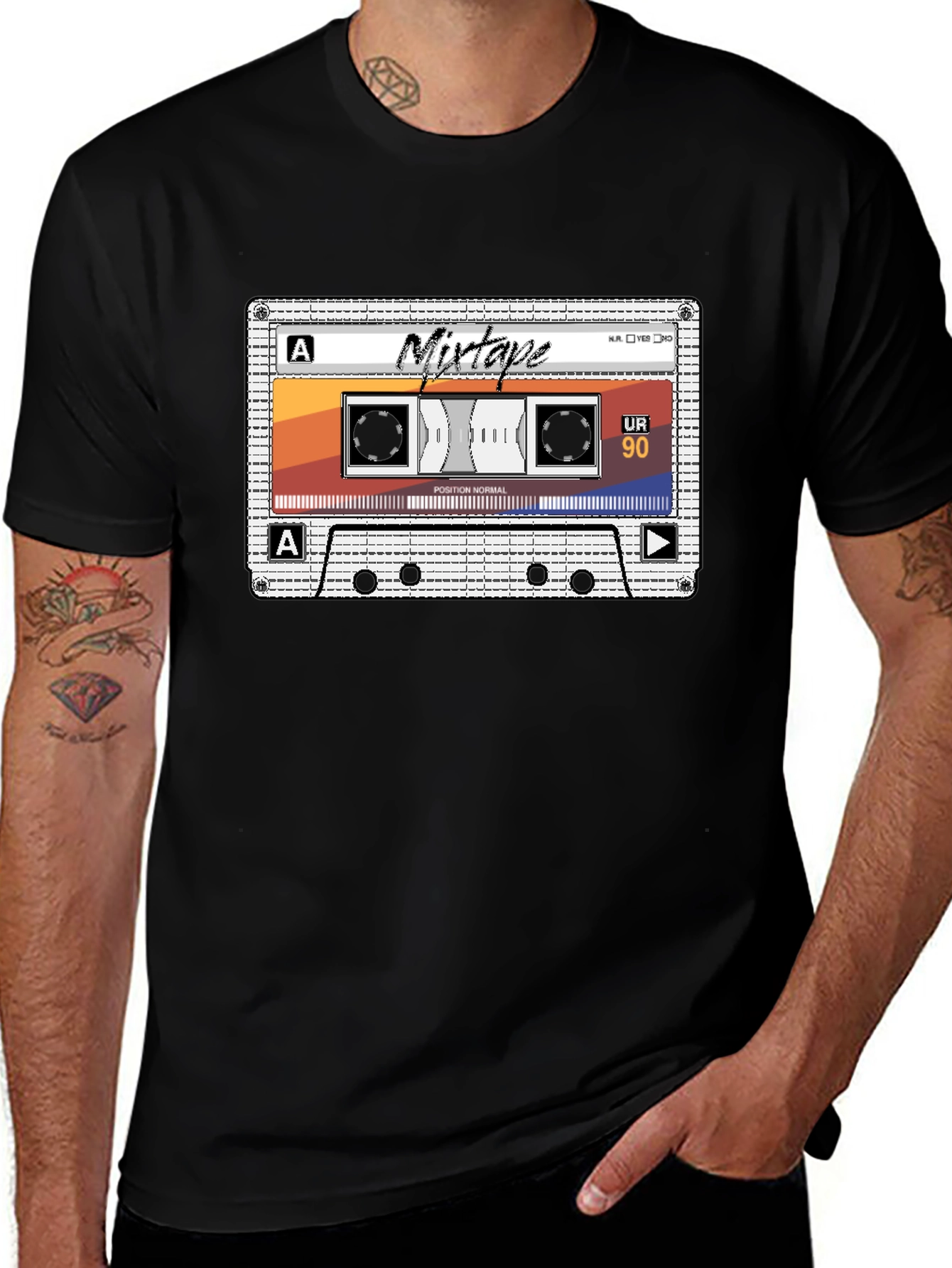 Variant 4 of Retro Mixtape Graphic T-Shirt - Classic Cassette Design