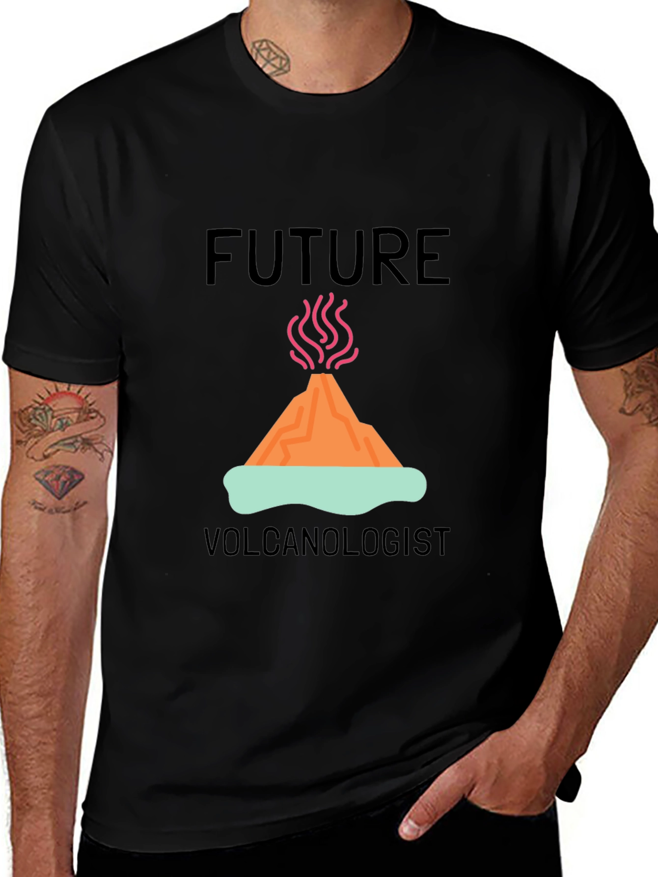 Future Volcanologist Black Graphic Tee