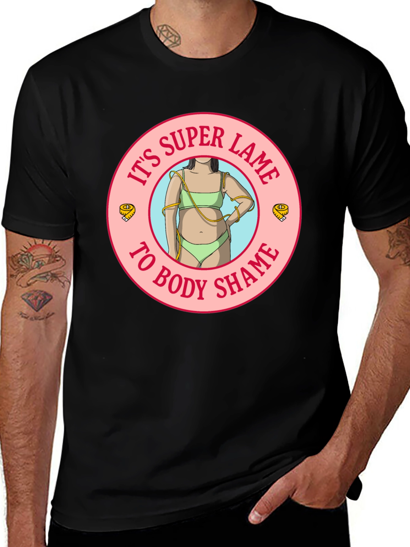 Variant 17 of Body Positive Graphic Tee - Super Lame to Body Shame T-Shirt
