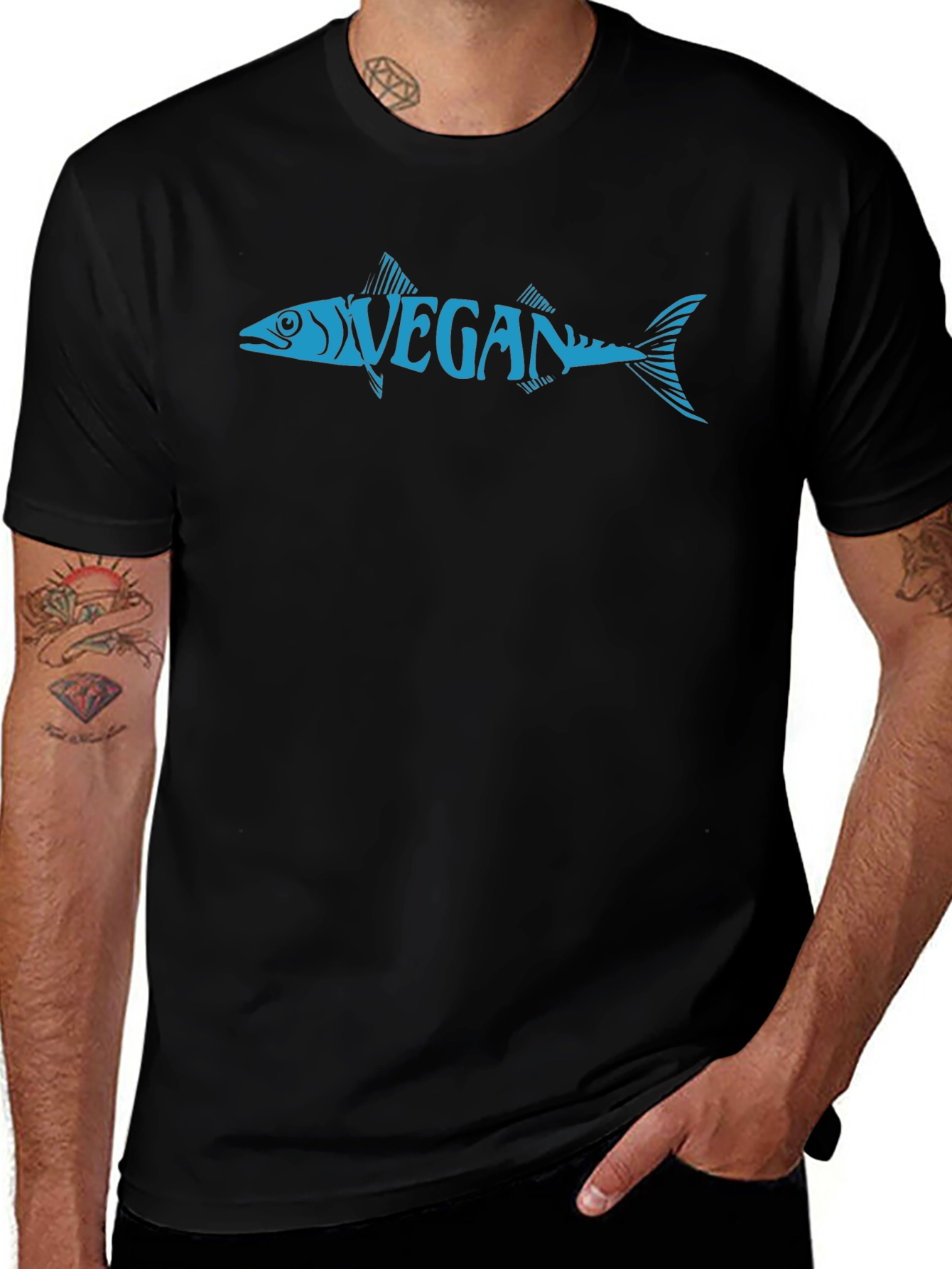 Variant 27 of Vegan Fish Graphic Tee - Unisex Crew Neck T-Shirt
