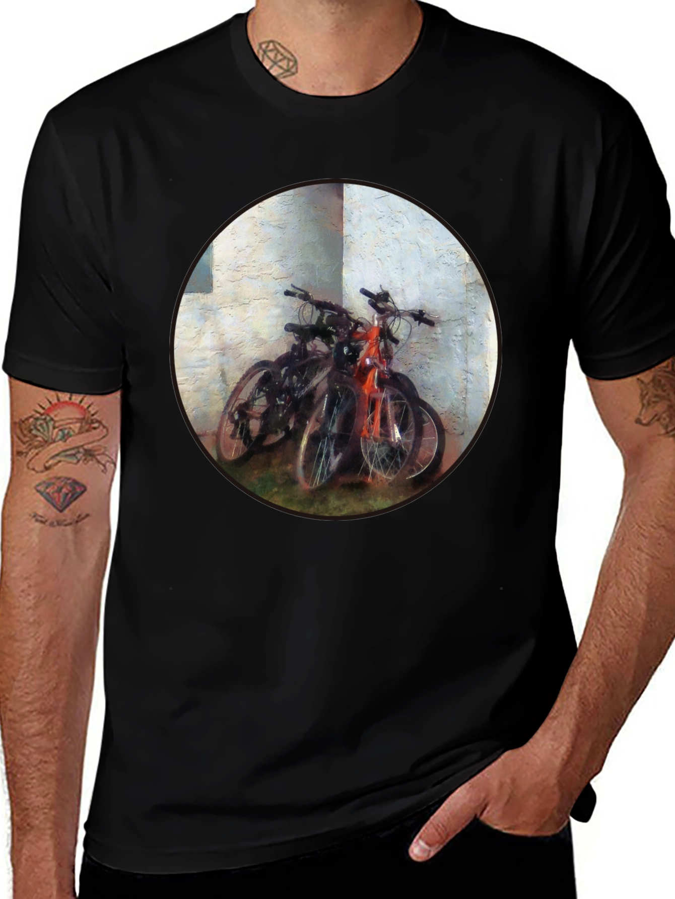 Variant 26 of Bicycles Graphic Black T-Shirt