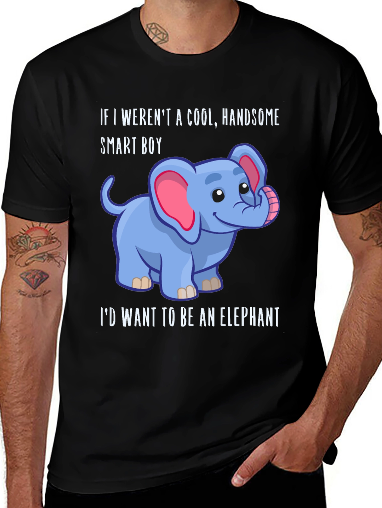 Variant 11 of Cool Handsome Smart Boy Elephant T-Shirt