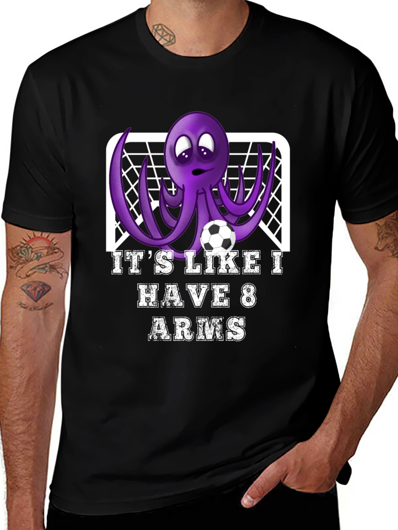 Variant 19 of Soccer Octopus Graphic Tee - 8 Arms Goalie