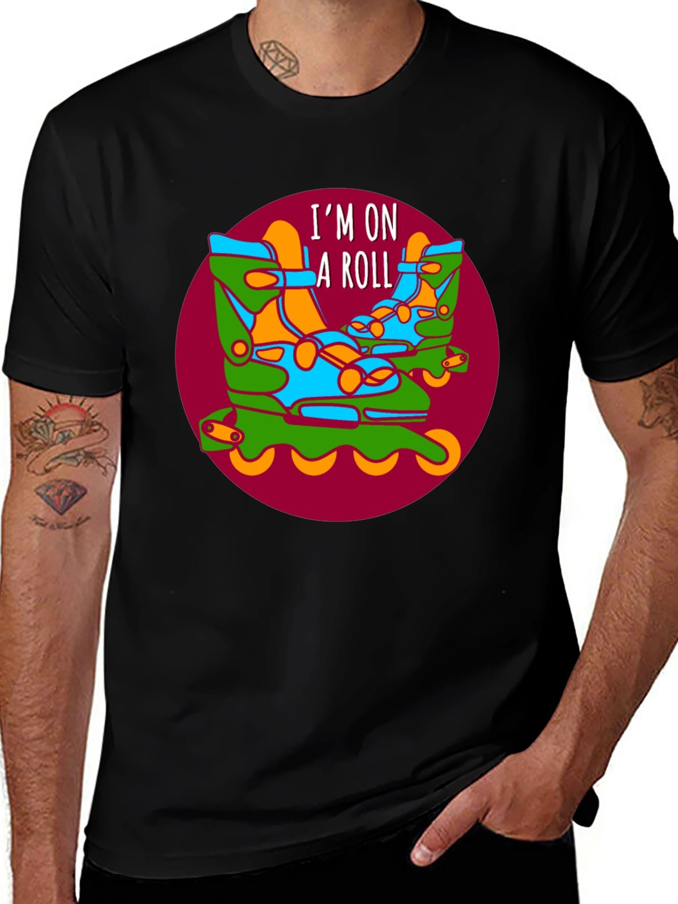 Variant 18 of I'm on a Roll Roller Skate Graphic T-Shirt
