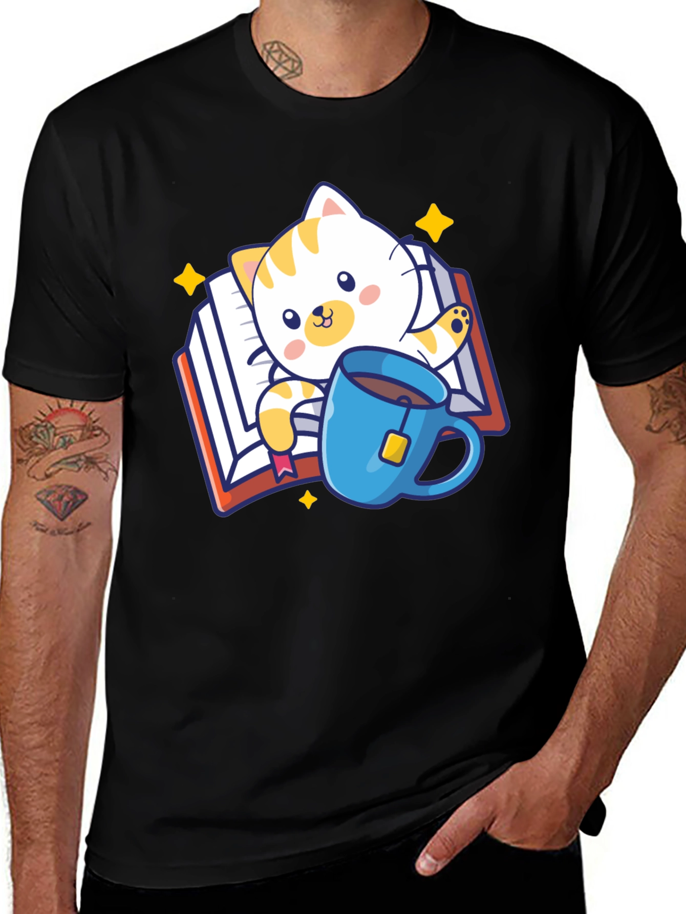 Variant 5 of Cute Cat Reading Book T-Shirt