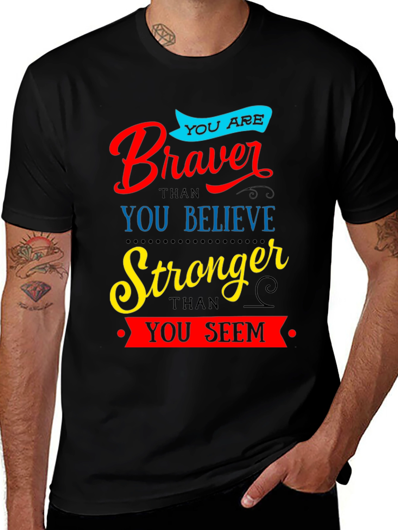 Braver Stronger Inspirational Graphic T-Shirt