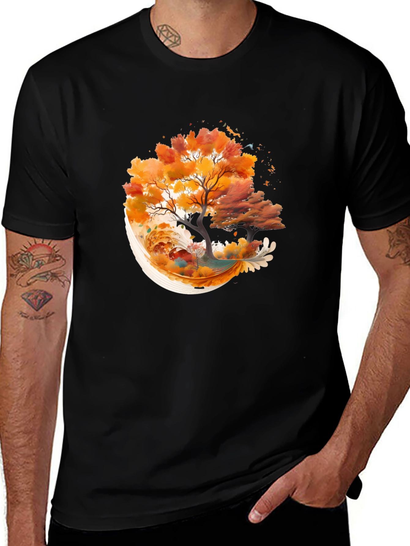 Variant 9 of Autumn Tree Graphic Tee - Stylish Nature Inspired Design