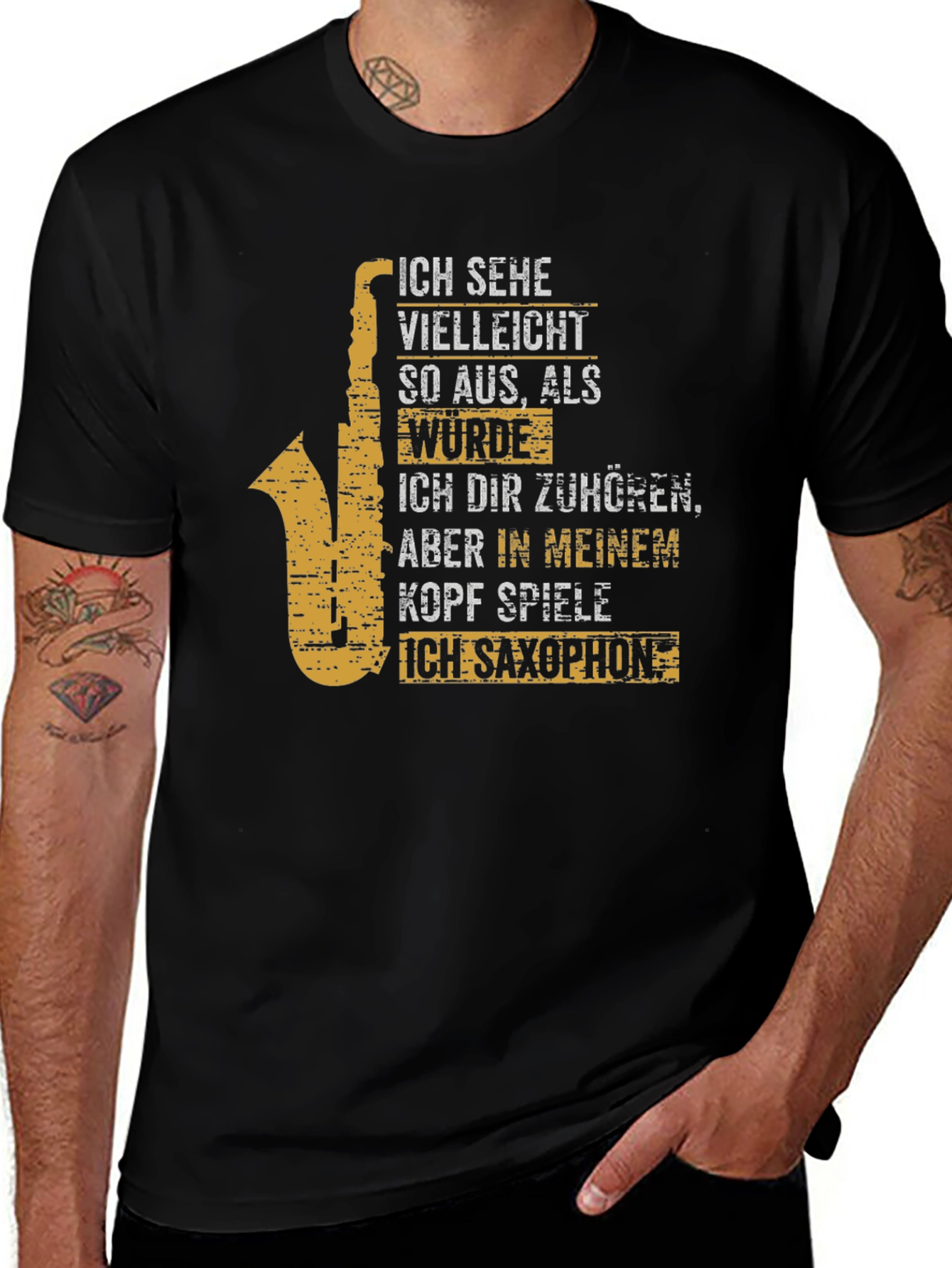 Variant 5 of Saxophone Player Humor Tee - I Hear Saxophone In My Head