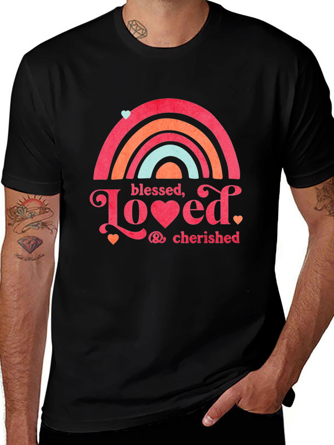 Variant 9 of Blessed Loved Cherished T-Shirt, Black Tee