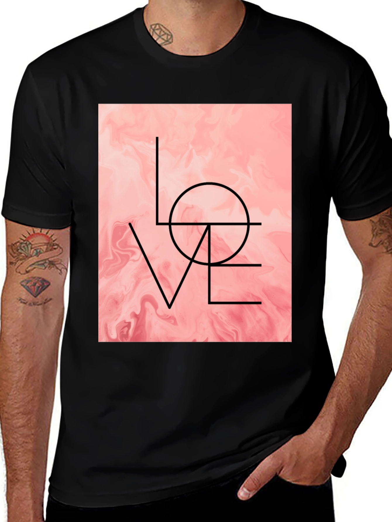 Variant 30 of Love Graphic Black T-Shirt - Stylish & Modern