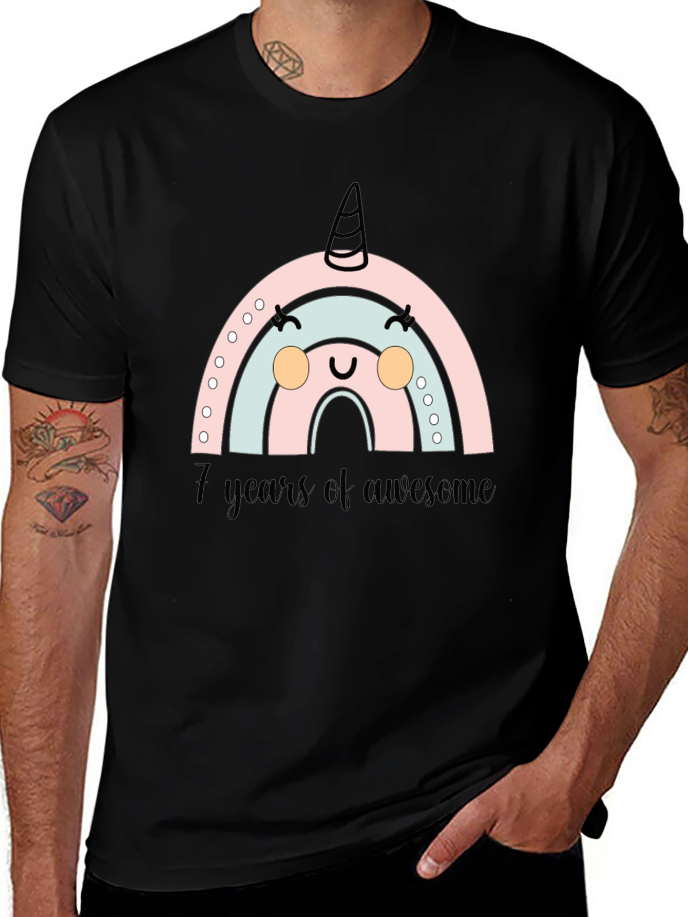 Variant 24 of Awesome 7th Birthday Unicorn Rainbow T-Shirt
