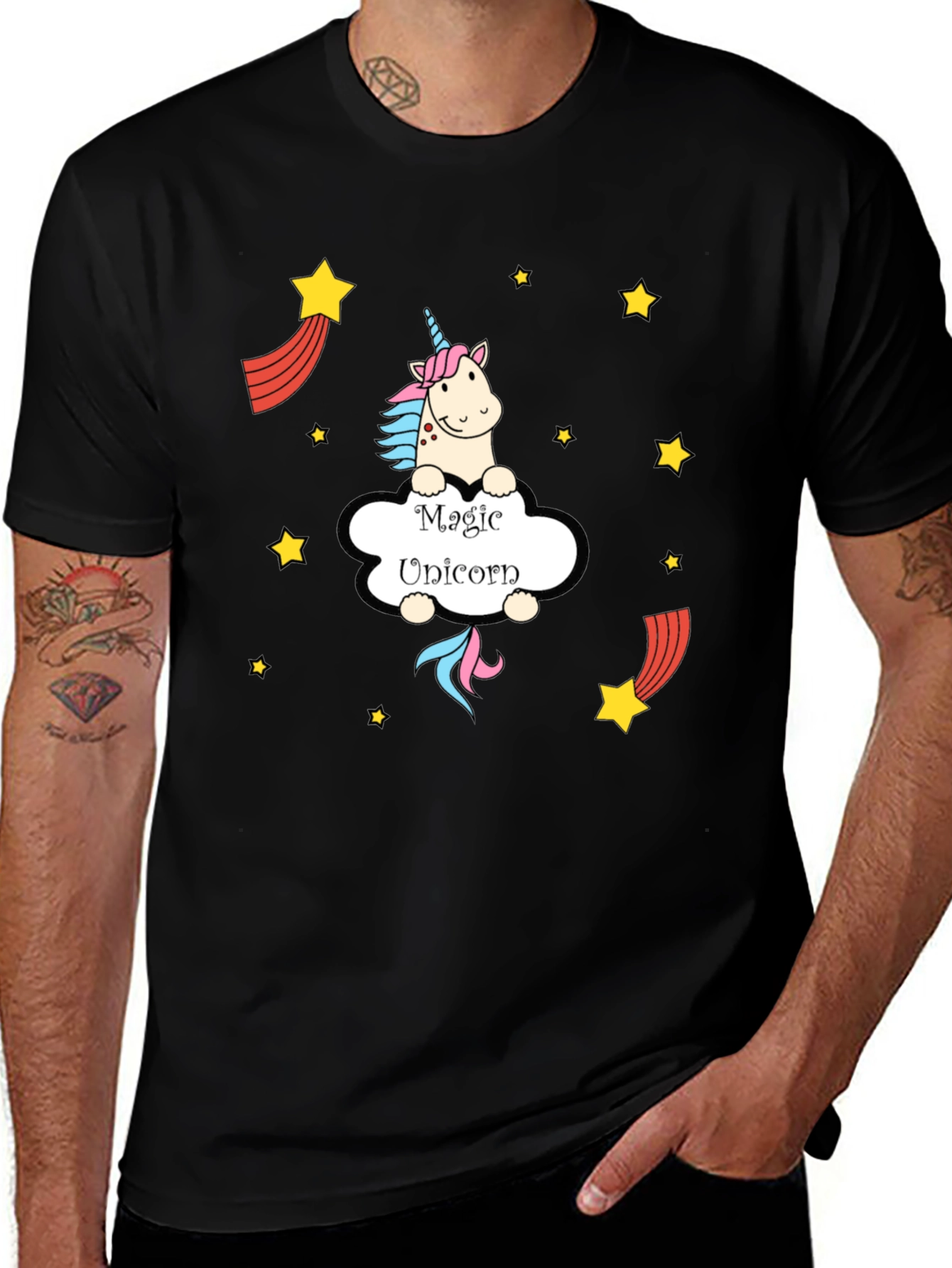 Variant 9 of Magic Unicorn T-Shirt - Cute Cartoon Design