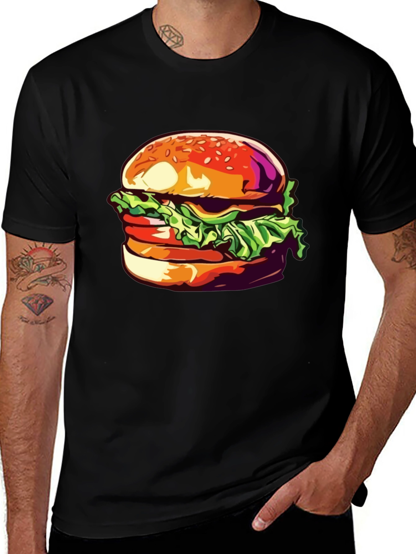 Burger Graphic Tee - Unisex Casual T-Shirt