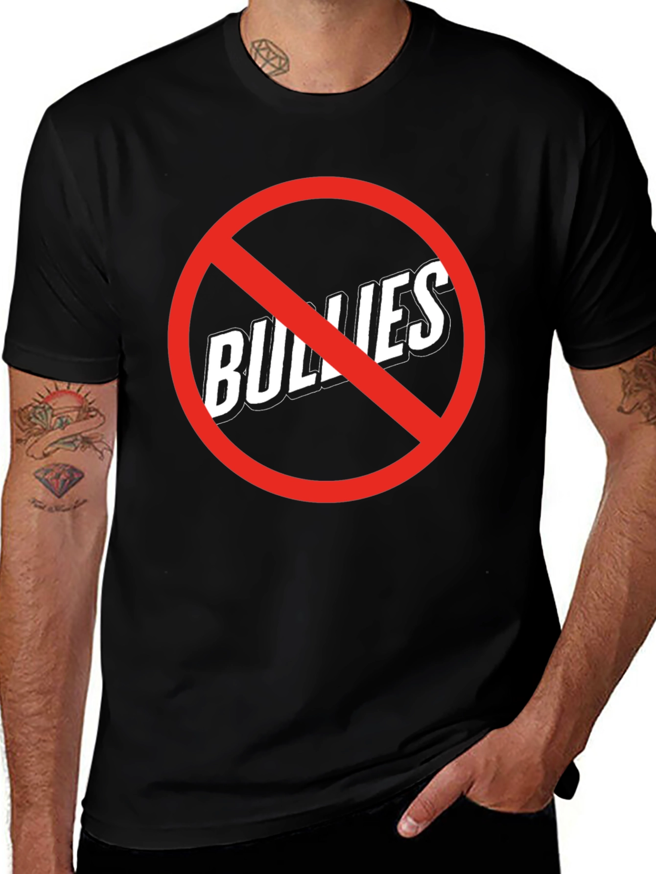 Variant 21 of No Bullies Graphic Tee - Anti-Bullying Shirt