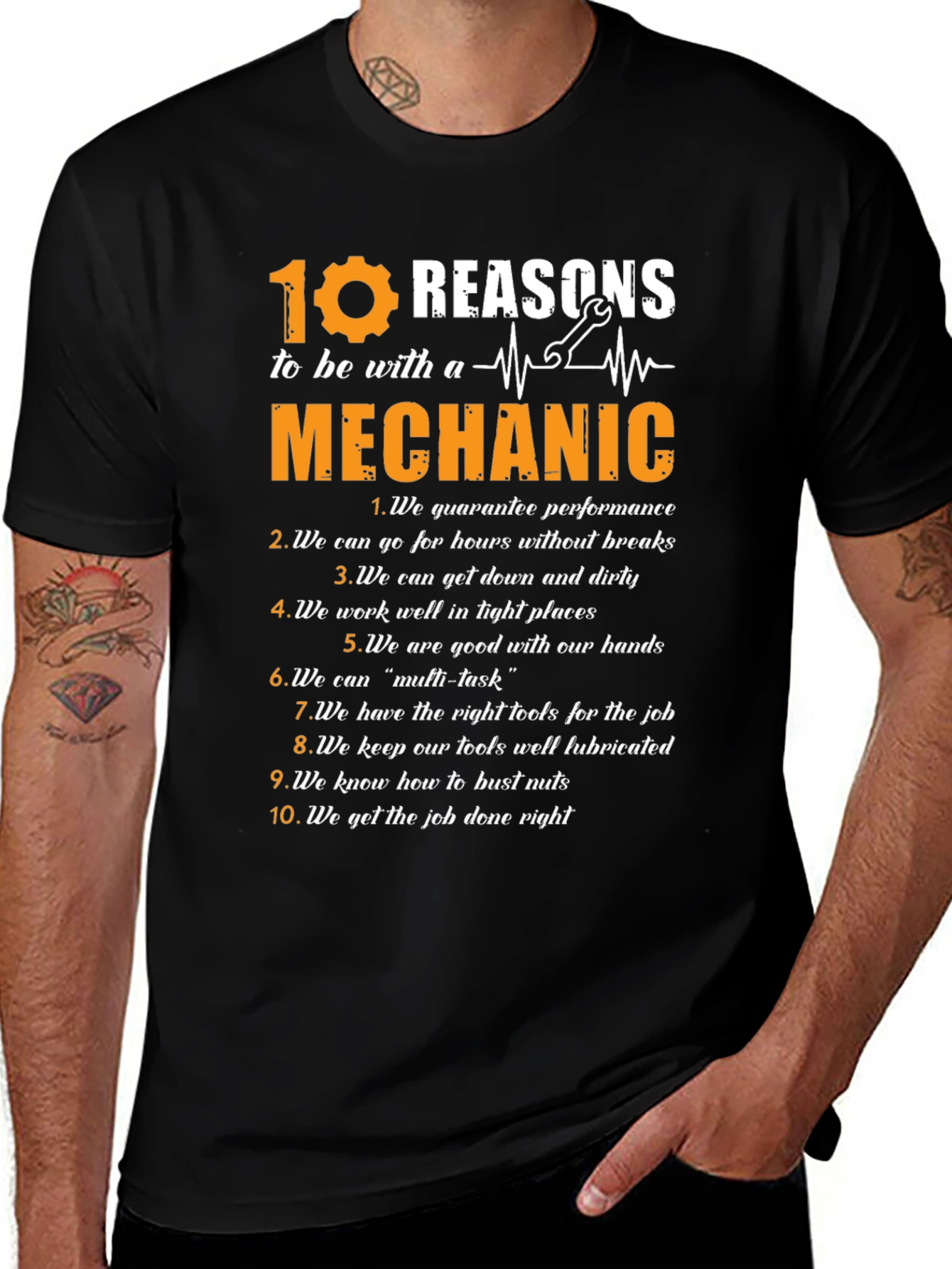 Variant 4 of 10 Reasons to be with a Mechanic Graphic T-Shirt