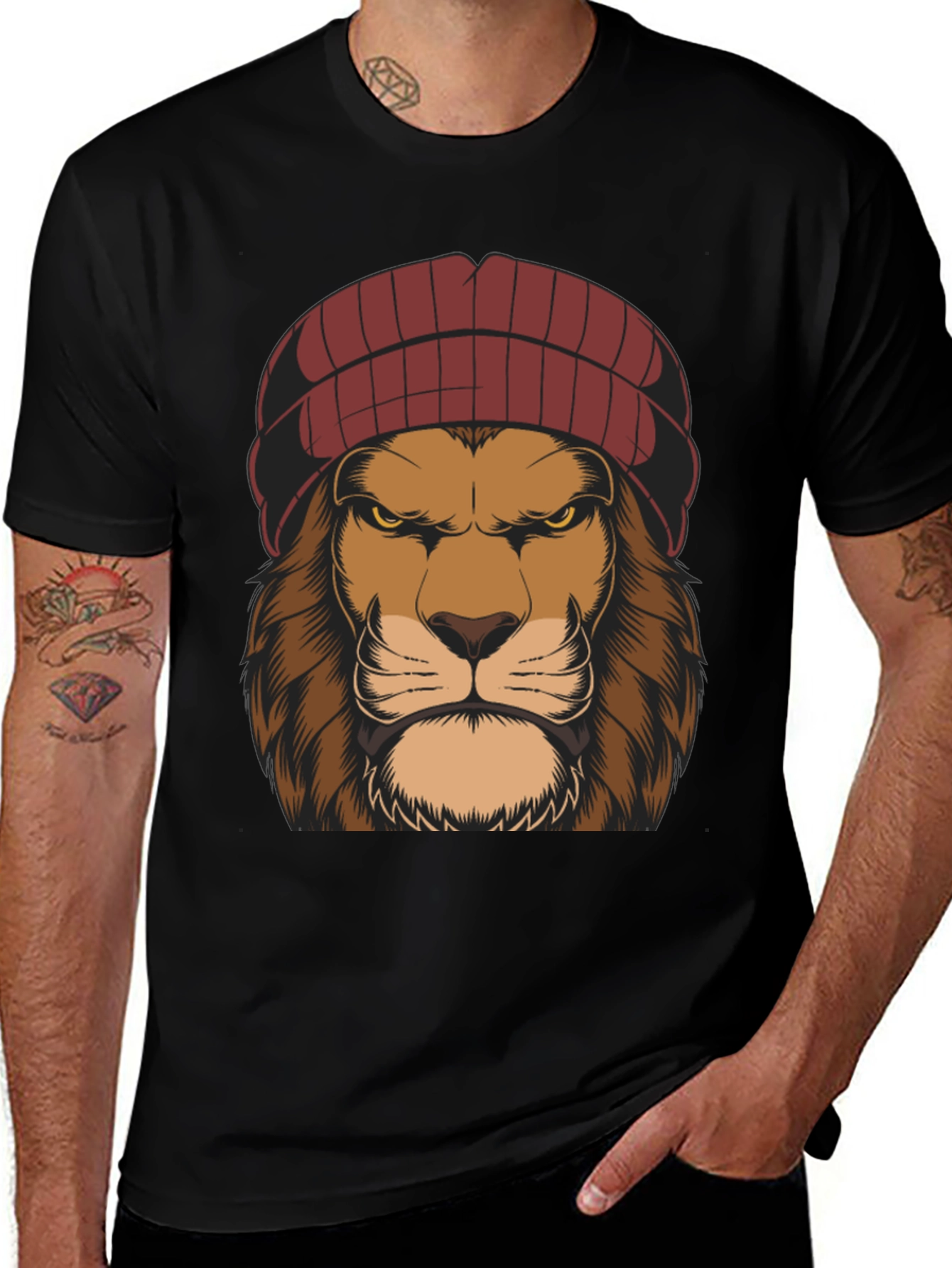 Variant 24 of Lion Beanie Graphic Tee