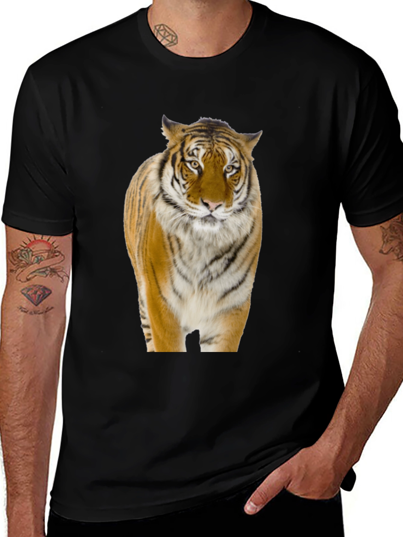 Variant 28 of Tiger Graphic Black T-Shirt - Bold Animal Print Tee