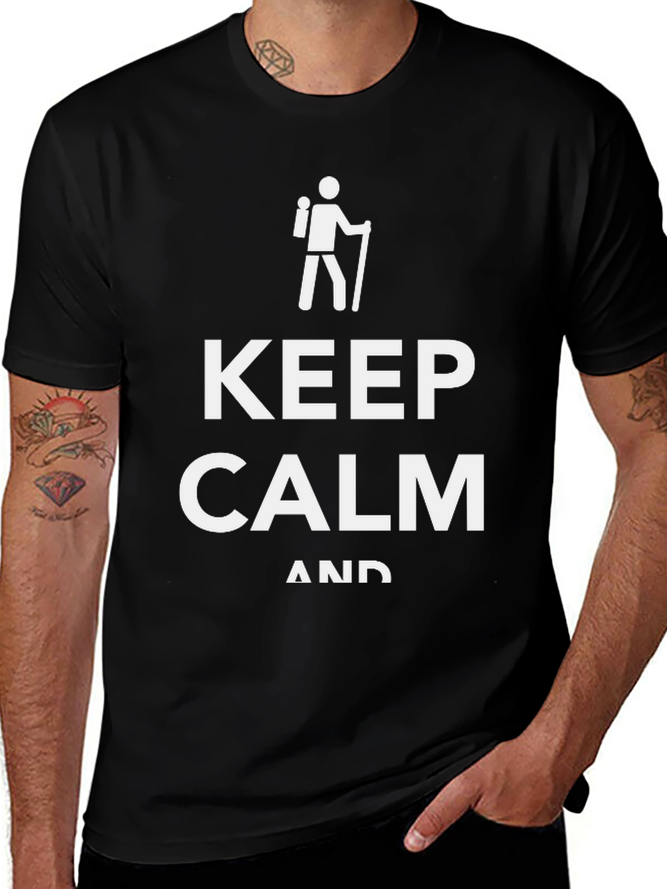Variant 30 of Keep Calm and Hike Black Cotton T-Shirt