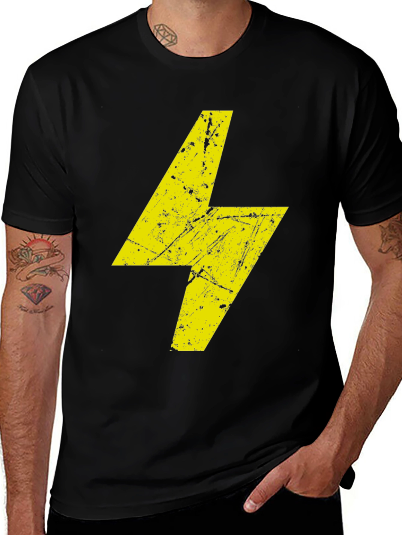 Variant 10 of Lightning Bolt Graphic Black T-Shirt