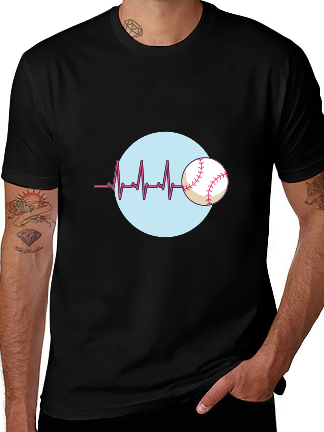 Variant 22 of Baseball Heartbeat T-Shirt - Love the Game!