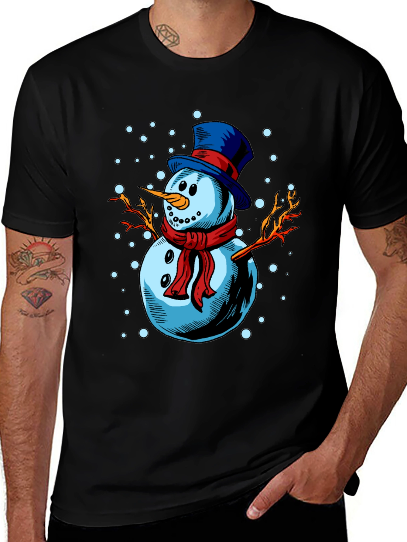 Variant 23 of Festive Snowman Graphic Tee - Holiday Cheer