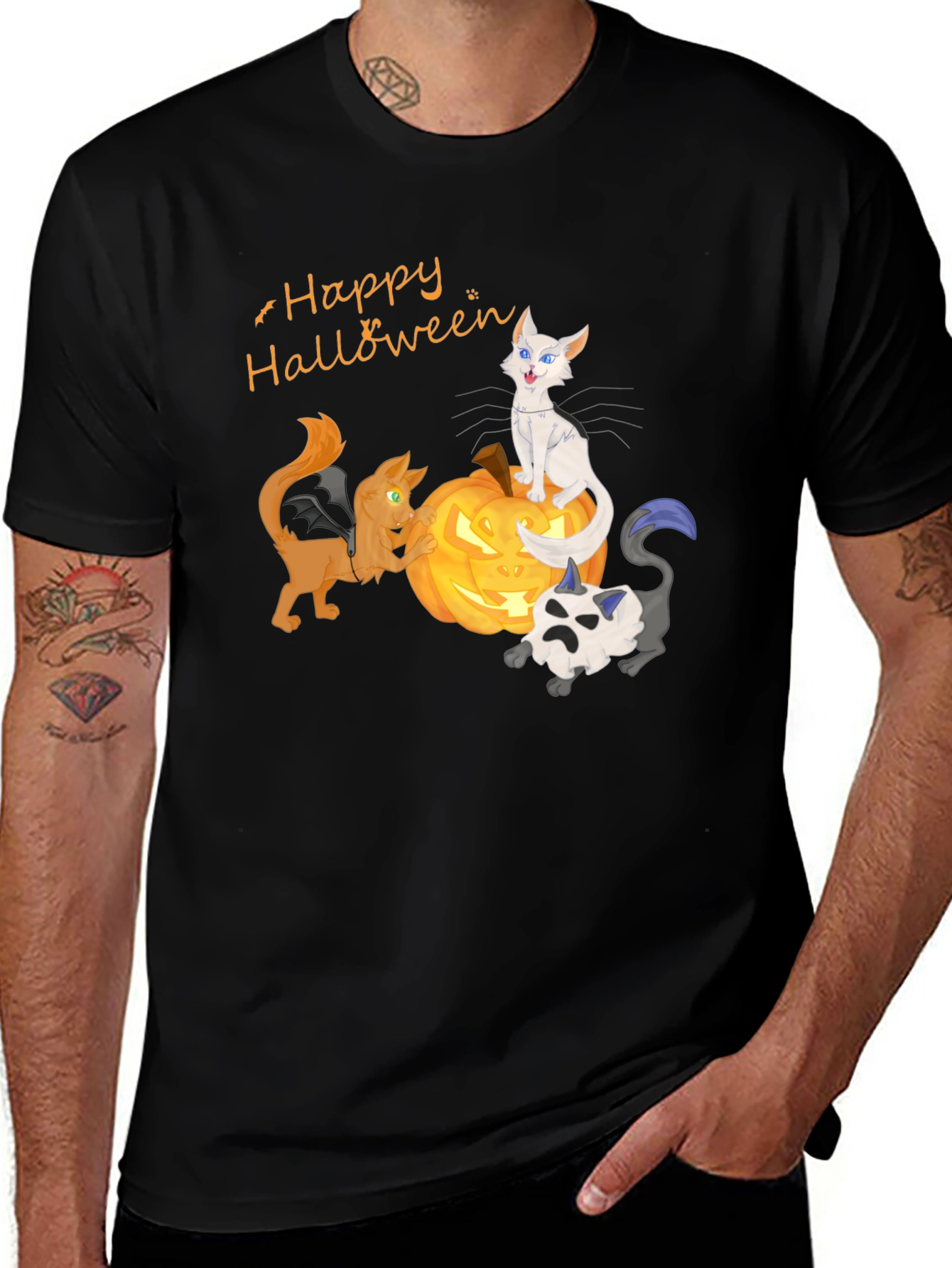 Variant 22 of Halloween Cats on Pumpkin T-Shirt