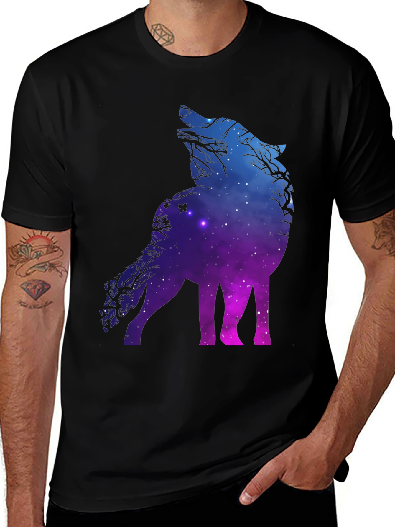 Variant 5 of Galaxy Wolf Graphic Tee - Unique Design