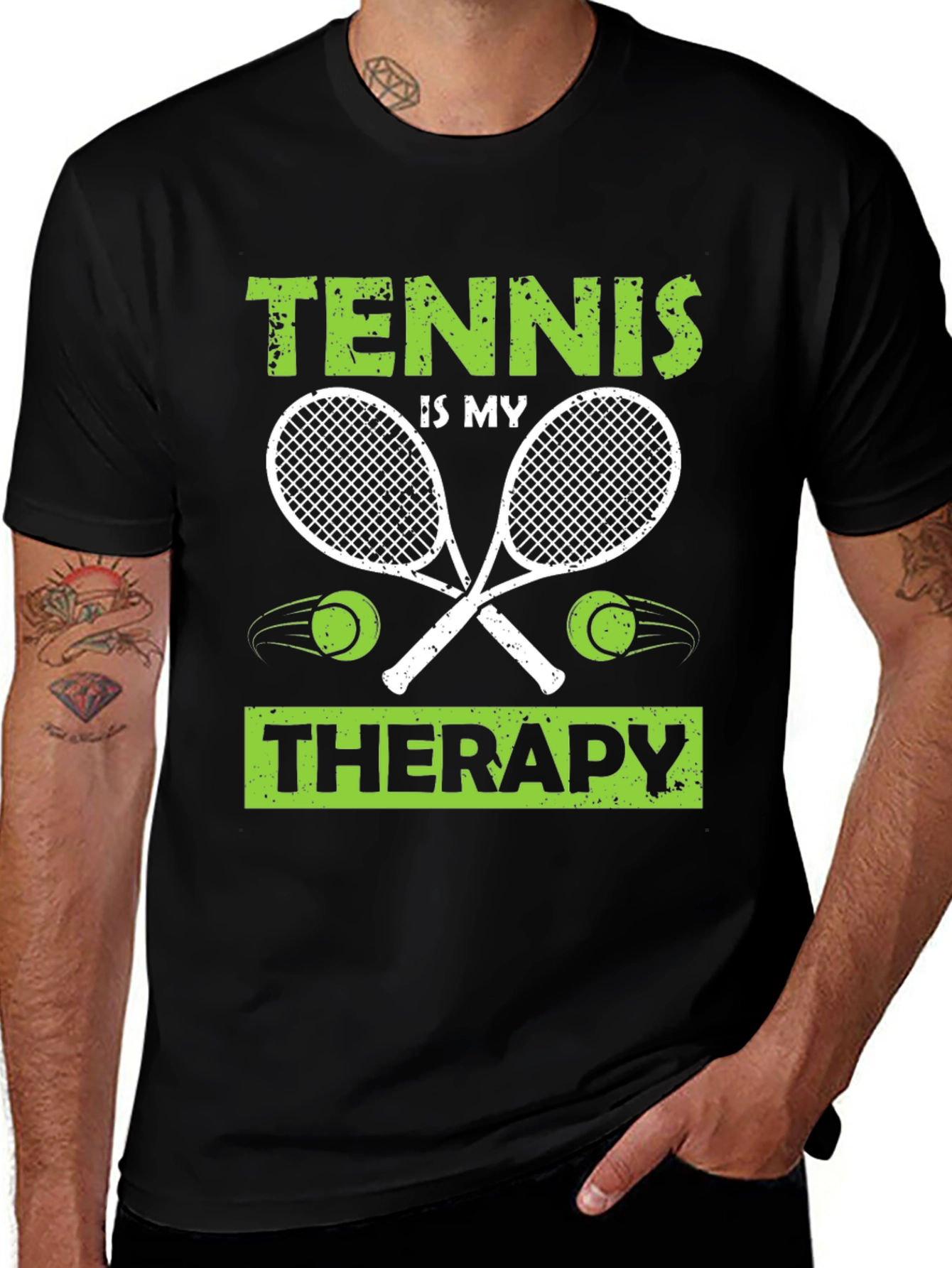 Variant 26 of Tennis is My Therapy T-Shirt - Sports & Recreation