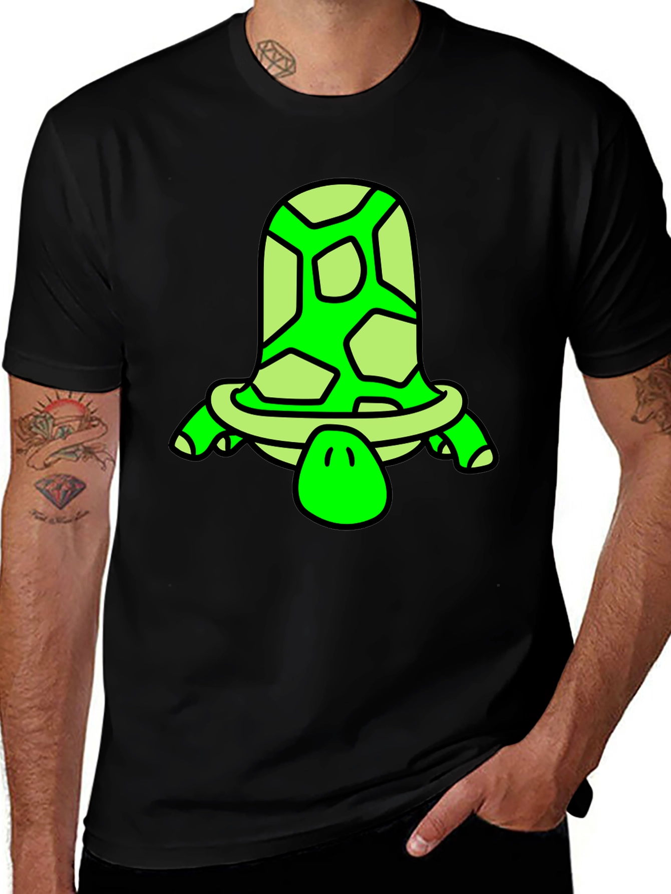 Variant 7 of Turtle Graphic Tee - Black Unisex T-Shirt