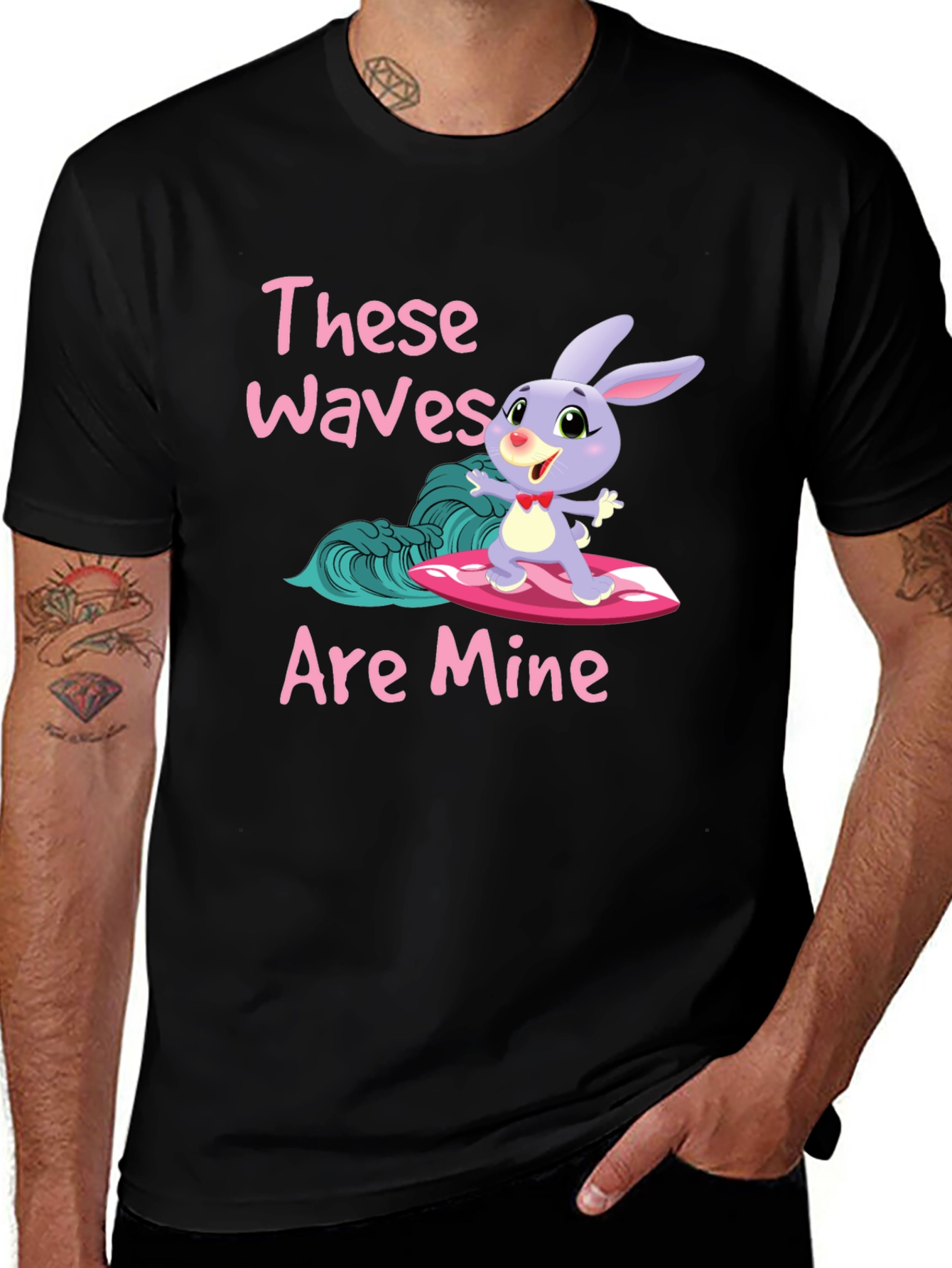 Variant 15 of Surfing Bunny T-Shirt - These Waves Are Mine!