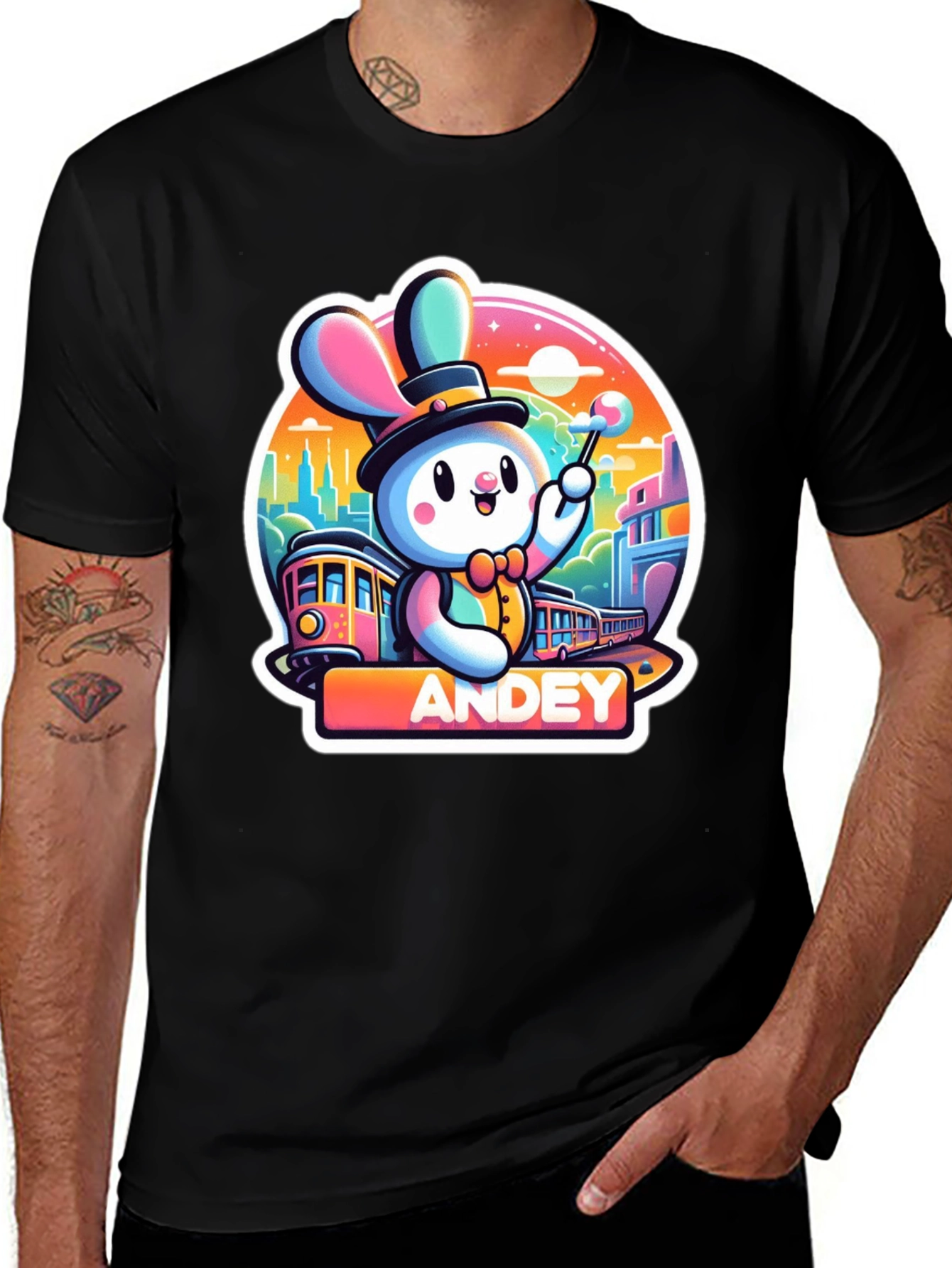 Variant 3 of Andey Cartoon Rabbit T-Shirt