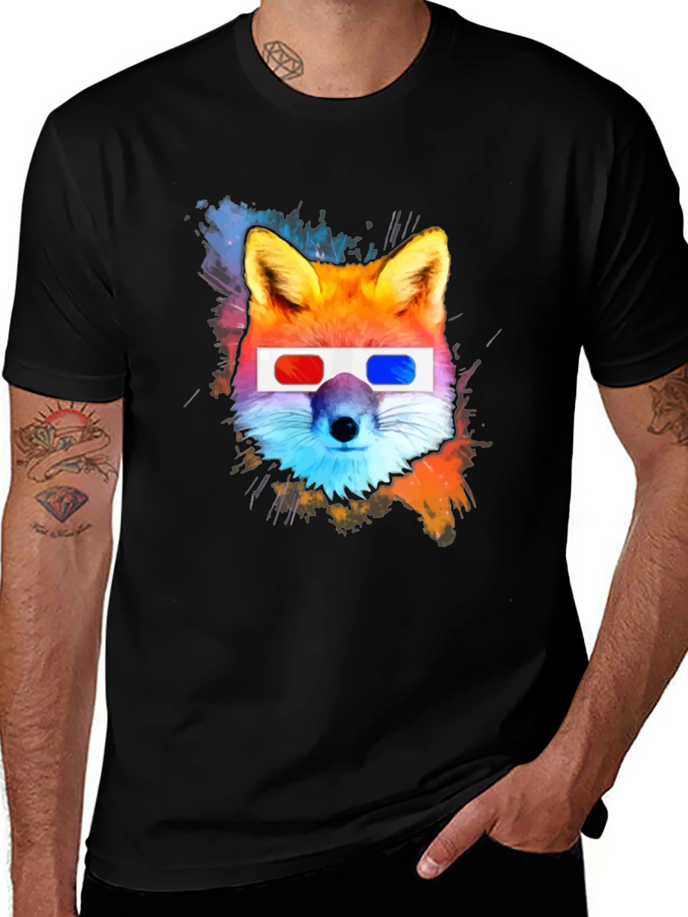 Variant 9 of Cool Fox 3D Glasses Graphic T-Shirt
