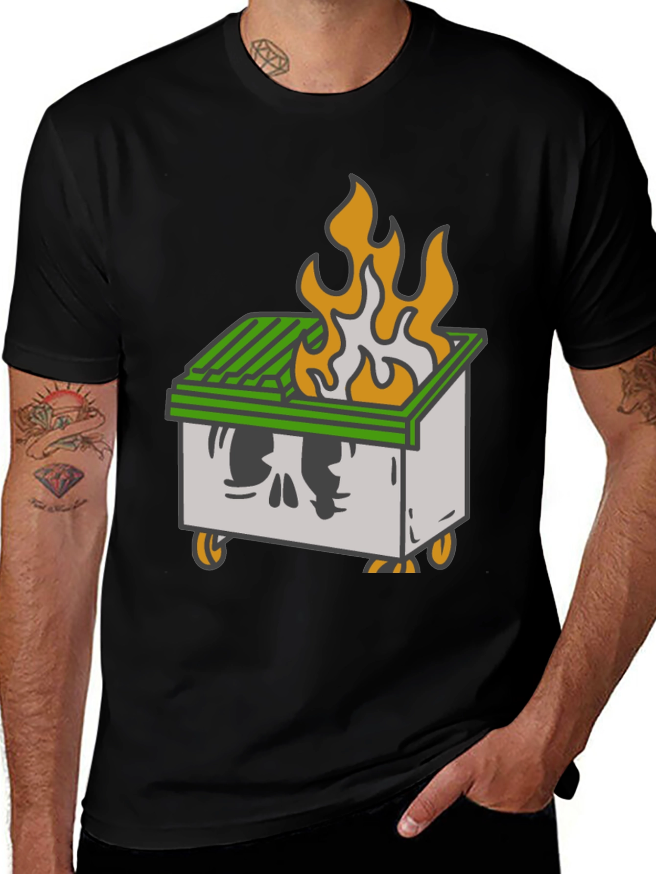 Variant 7 of Dumpster Fire Graphic Tee - Black T-Shirt